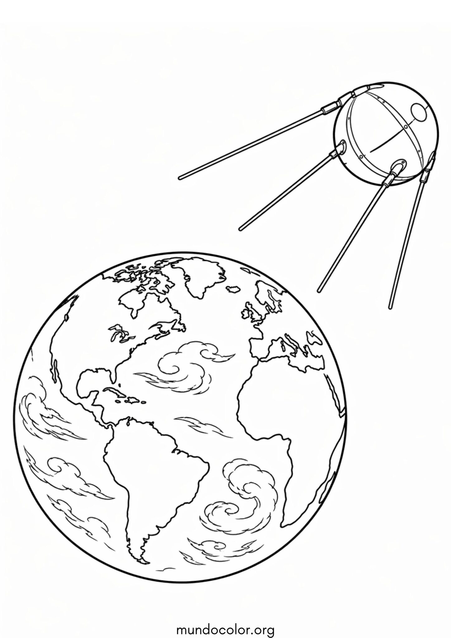 Dibujo de Satélite de la Tierra para colorear