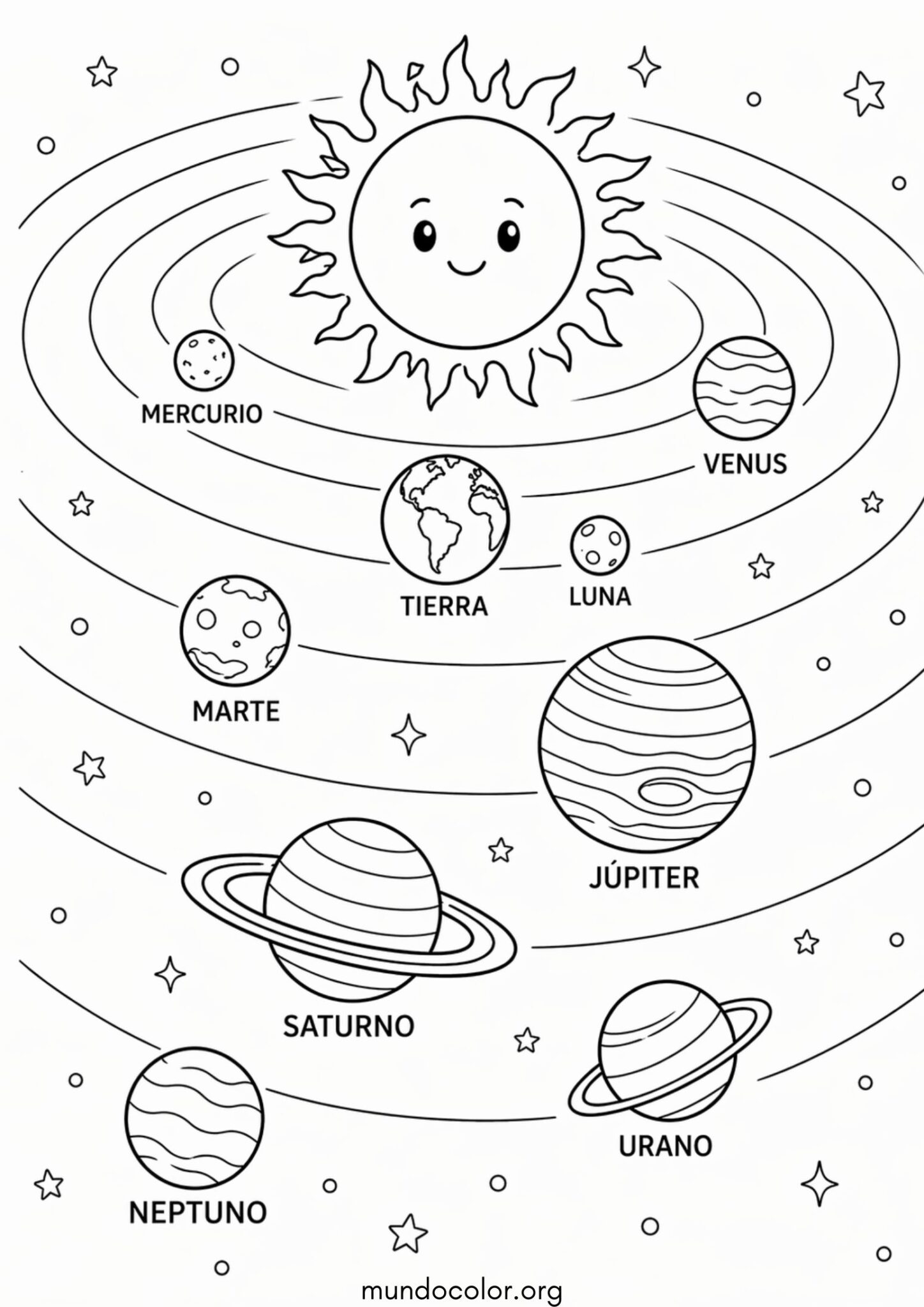Dibujo de Sistema Solar para colorear