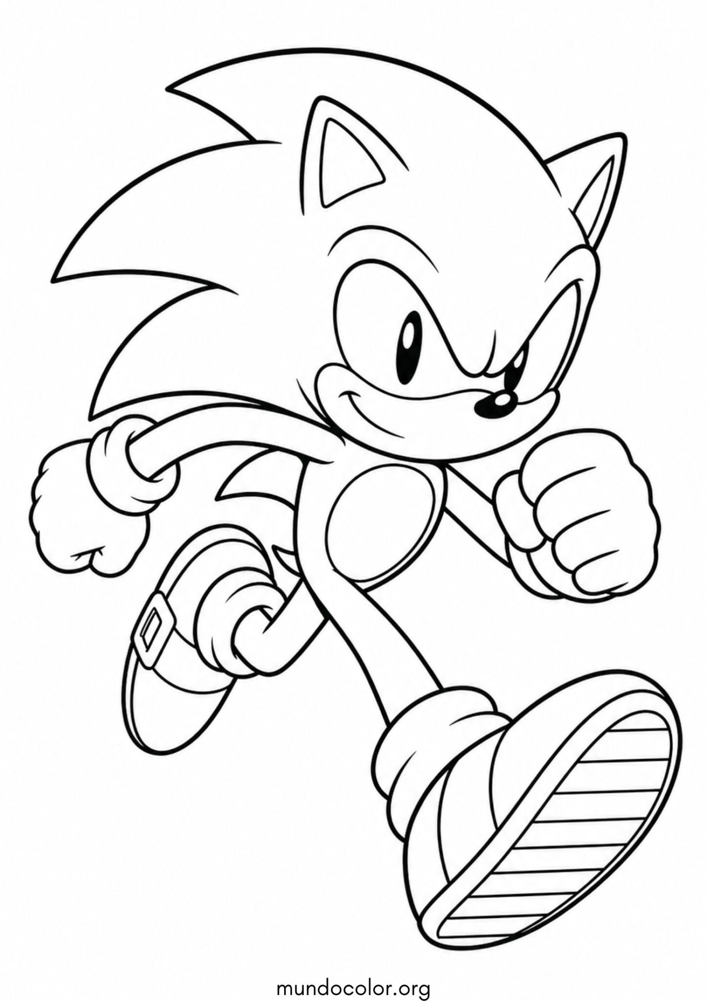 Dibujo de Sonic corriendo para colorear