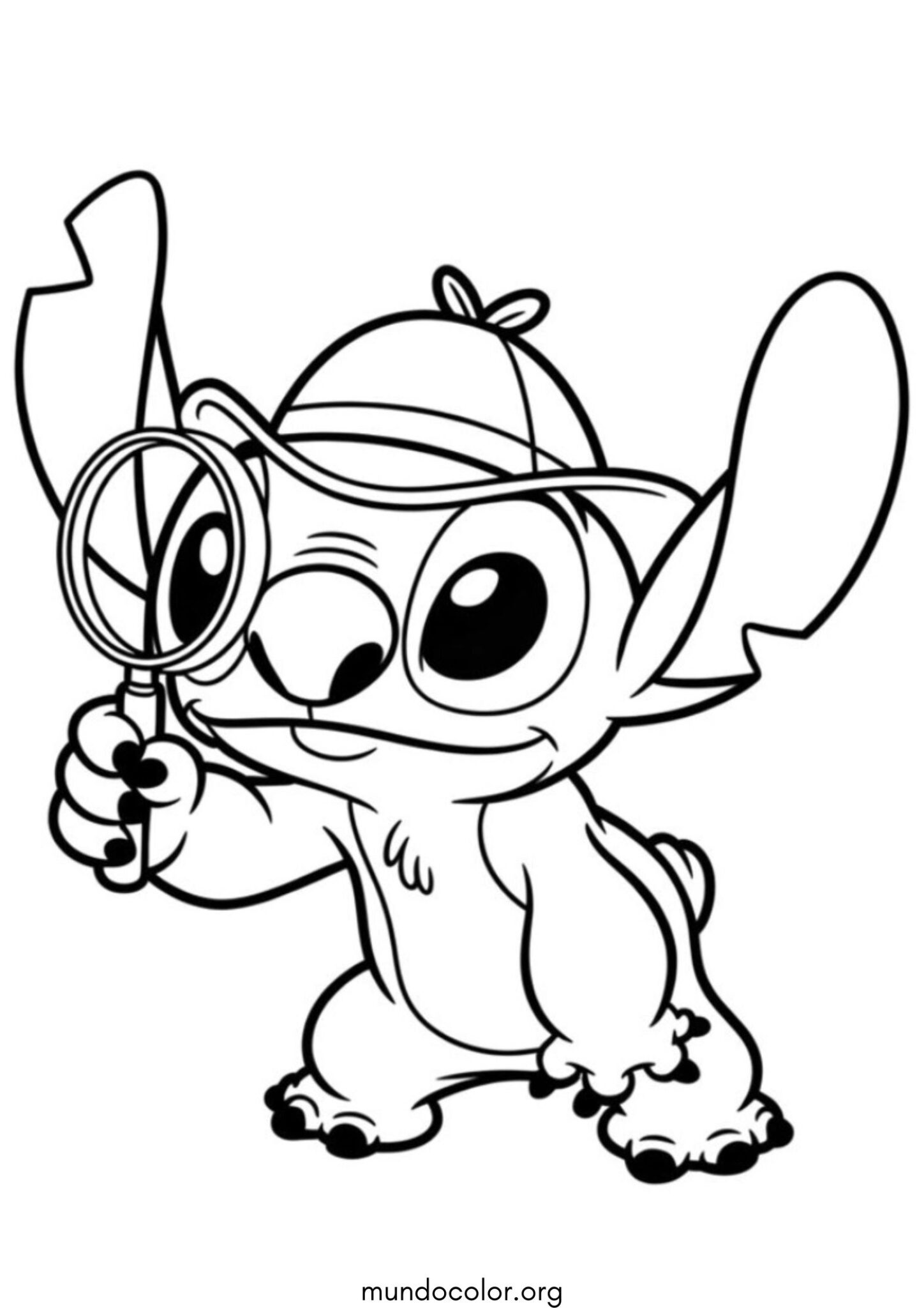 Dibujo de Stitch detective para colorear