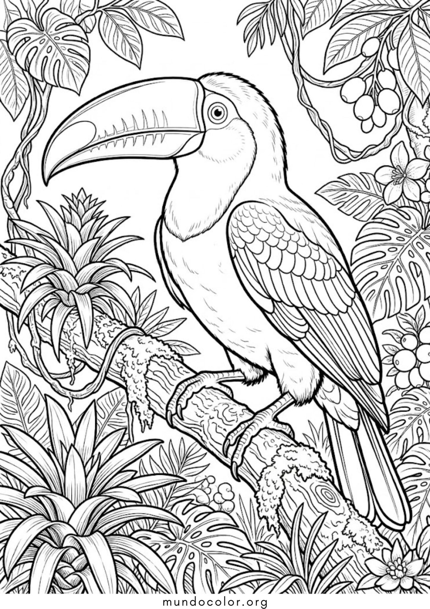 Dibujo de Tucán hermoso para colorear