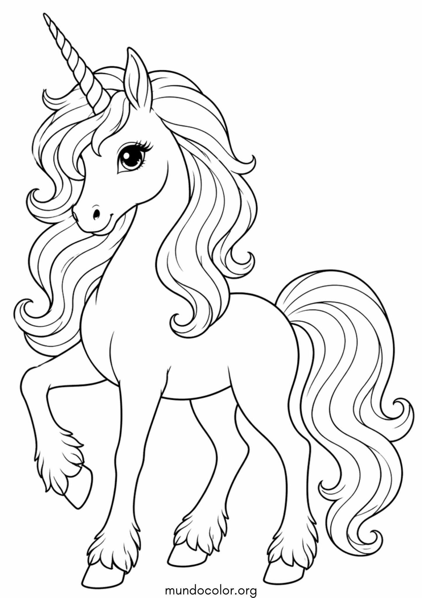 Dibujo de Unicornio mágico para colorear