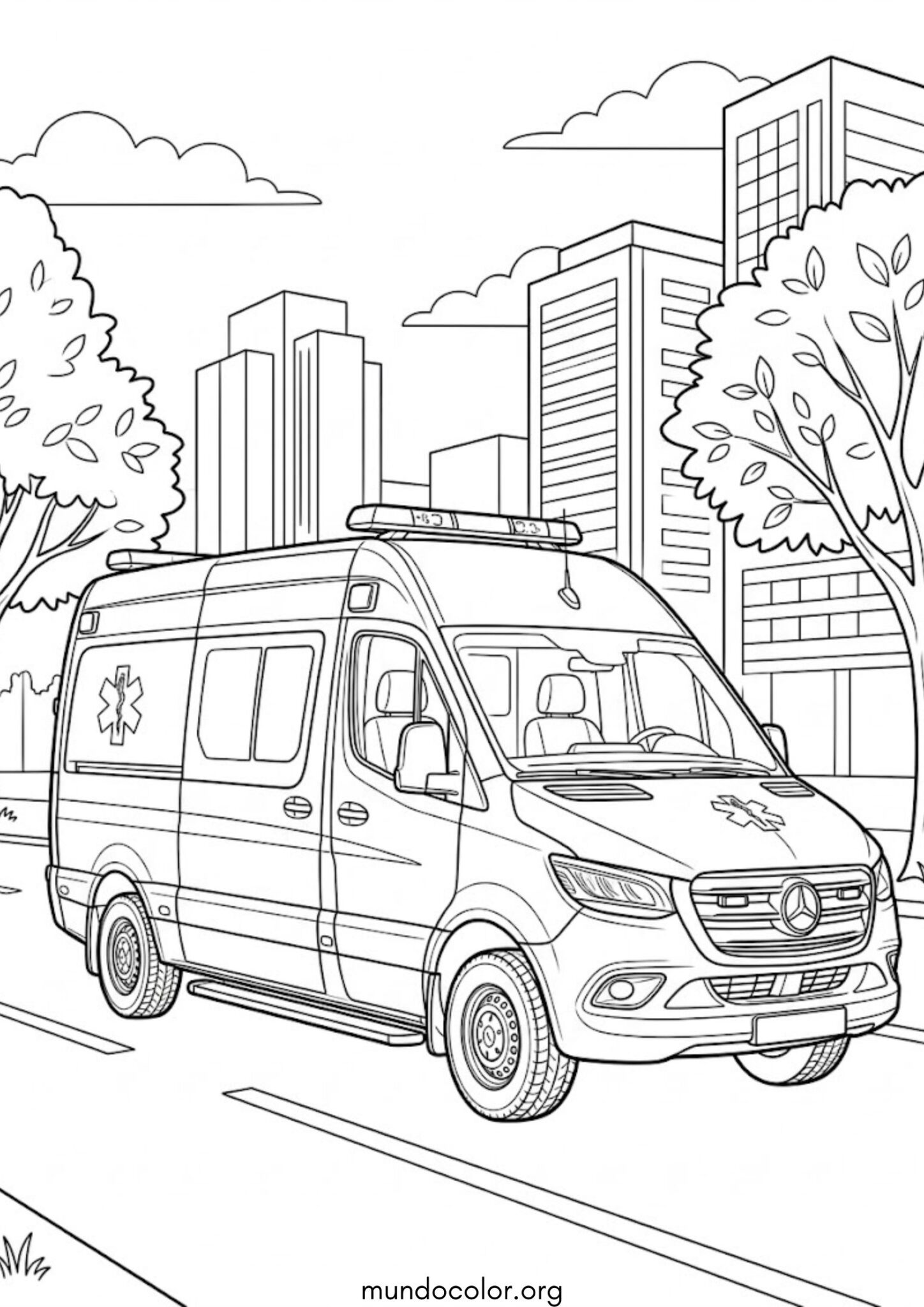 Dibujo de Ambulancia para colorear