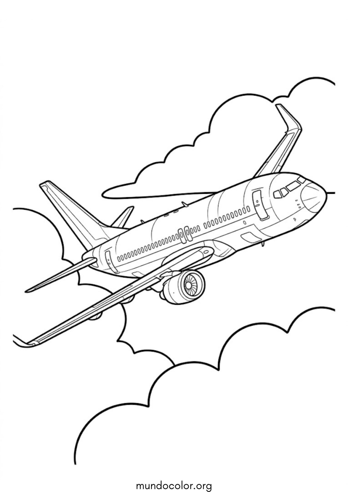 Dibujo de Avión de pasajeros para colorear