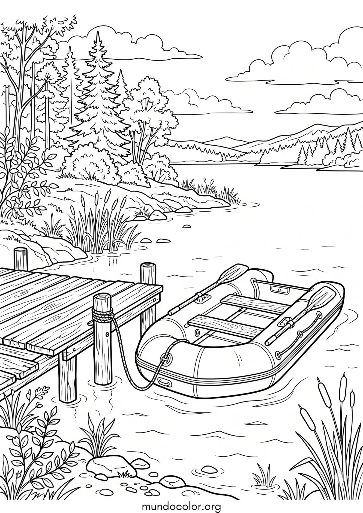 Dibujo de Barca hinchable para imprimir Dibujo de Barca hinchable para colorear