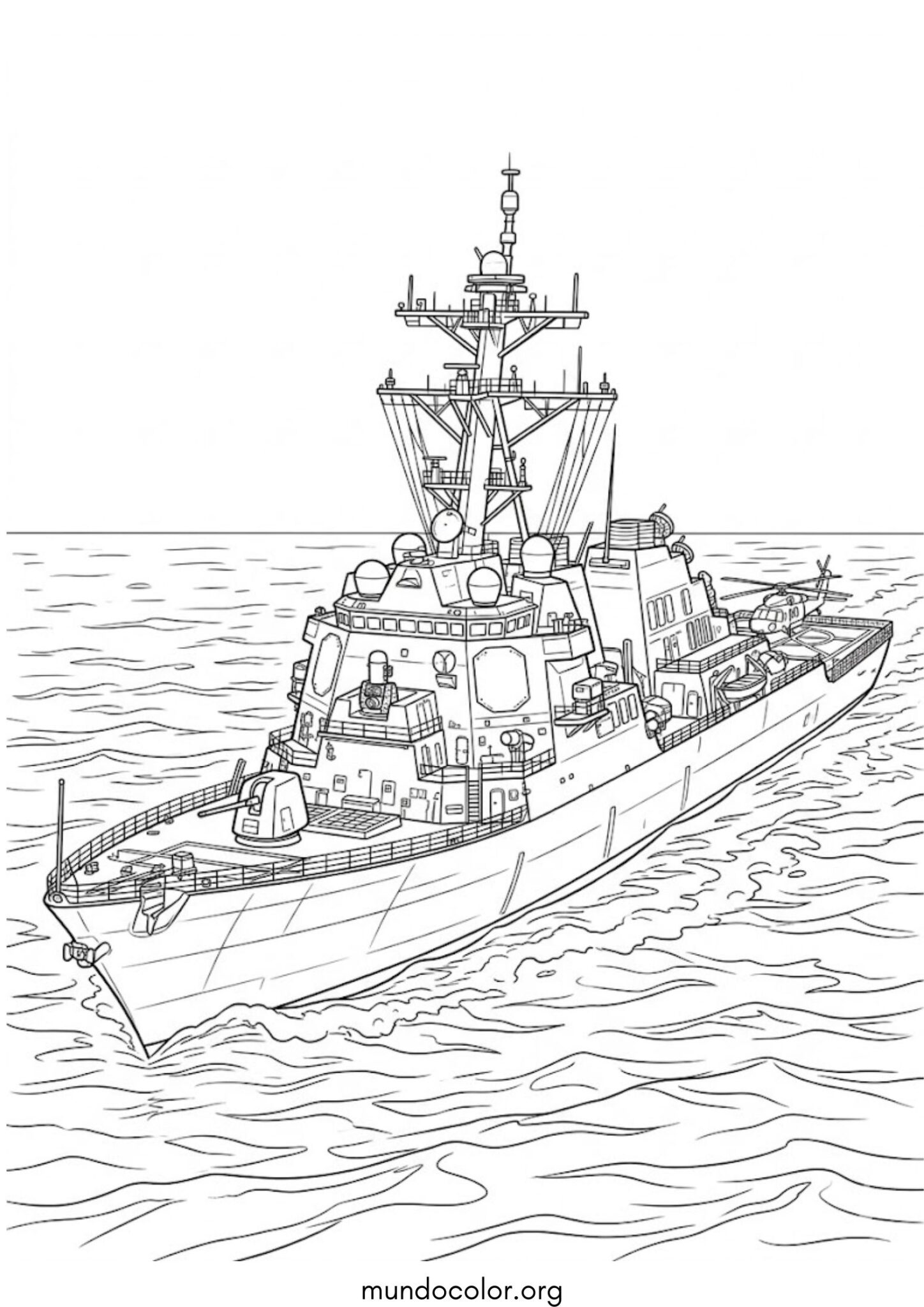 Dibujo de Barco de guerra para imprimir Dibujo de Barco de guerra para colorear