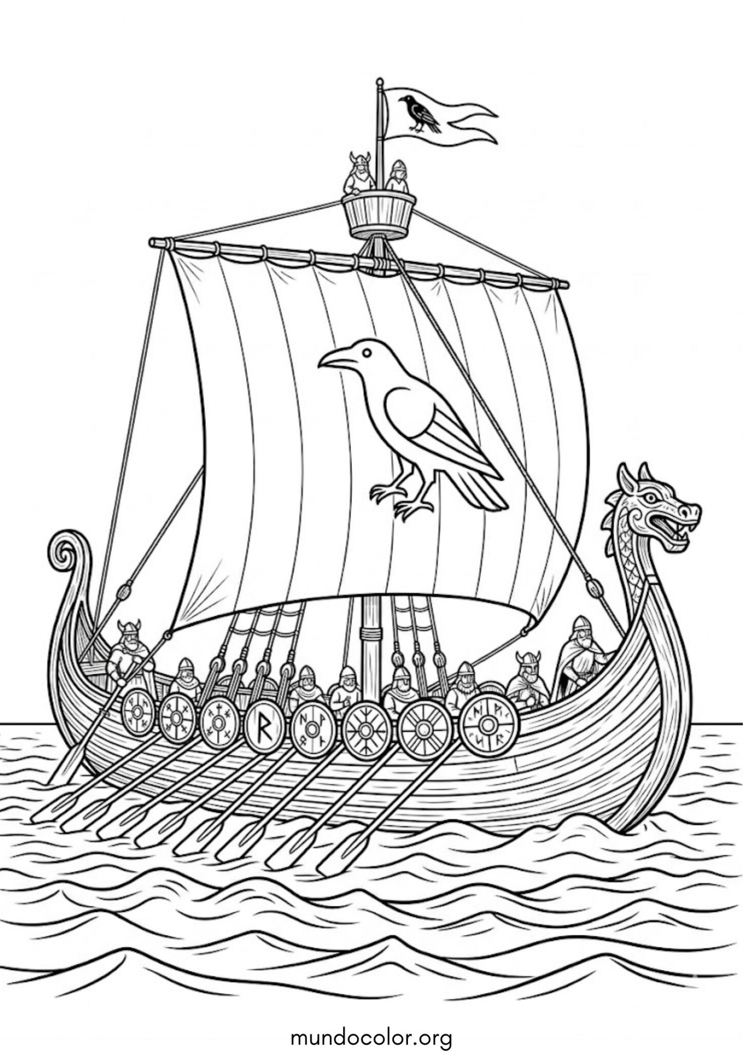 Dibujo de Barco vikingo para imprimir Dibujo de Barco vikingo para colorear