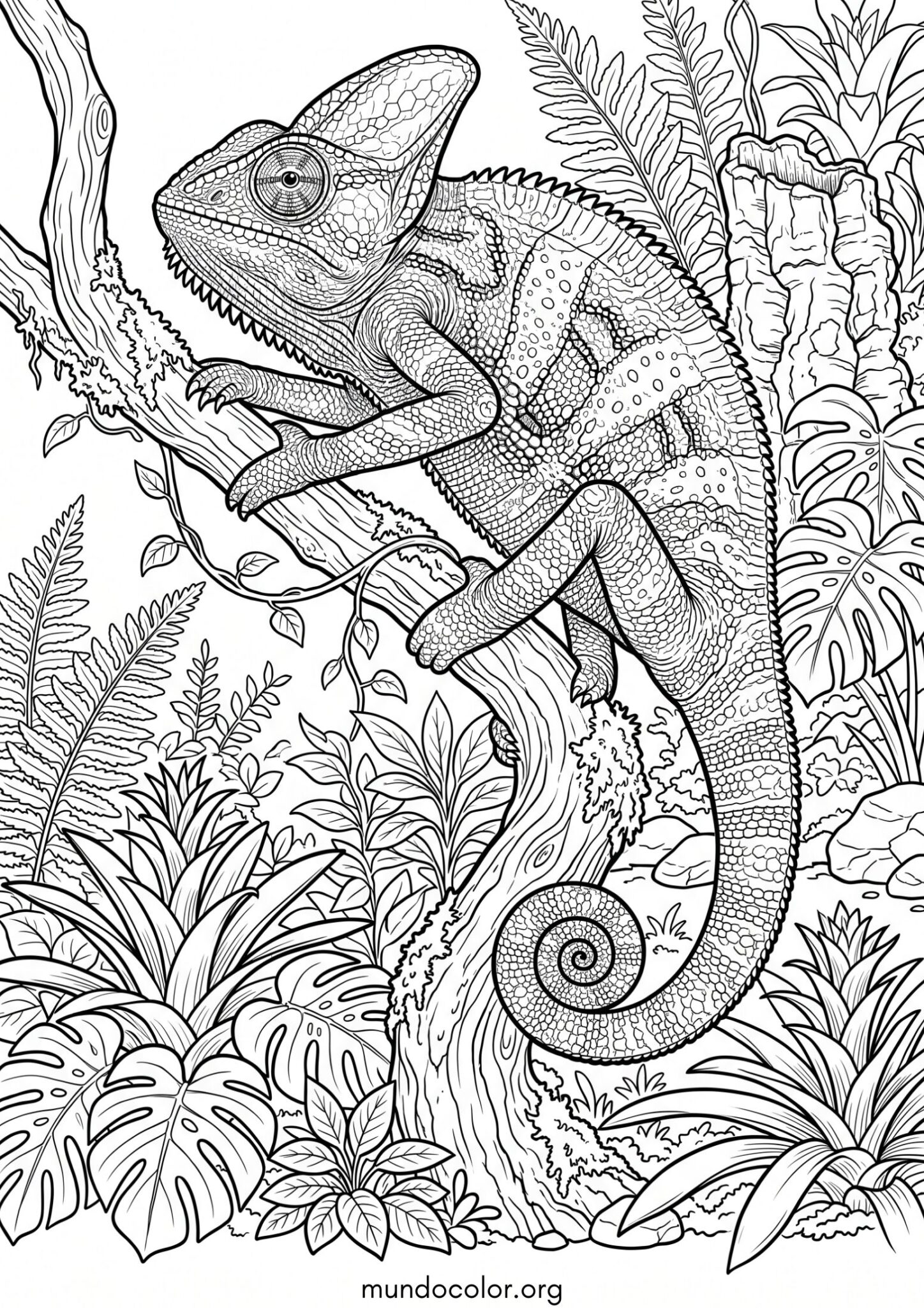 Dibujo de Camaleón para colorear