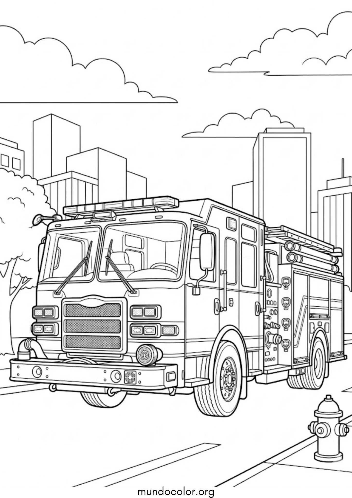 Dibujo de Camión de bomberos para colorear