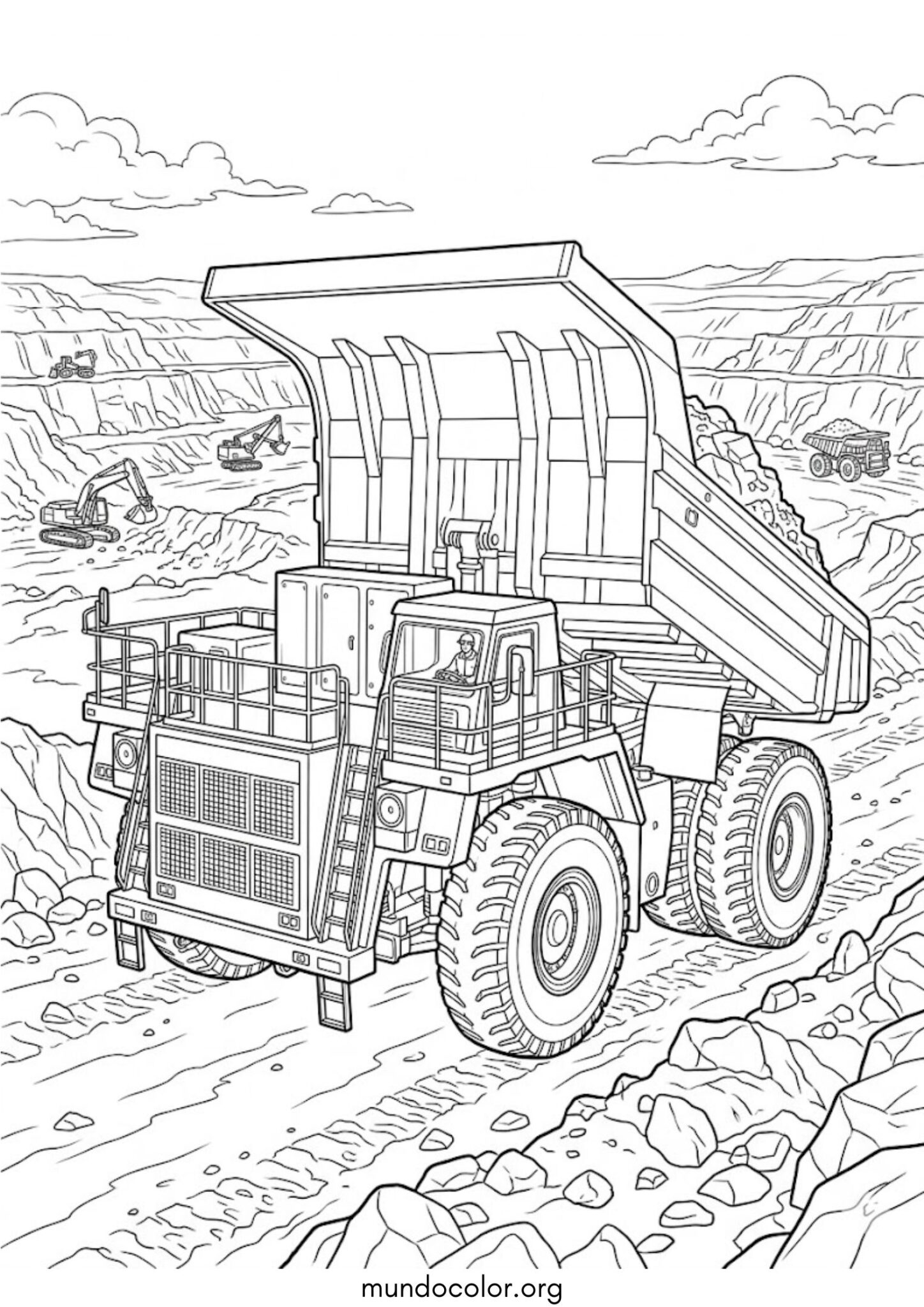 Dibujo de Camión minero gigante para colorear