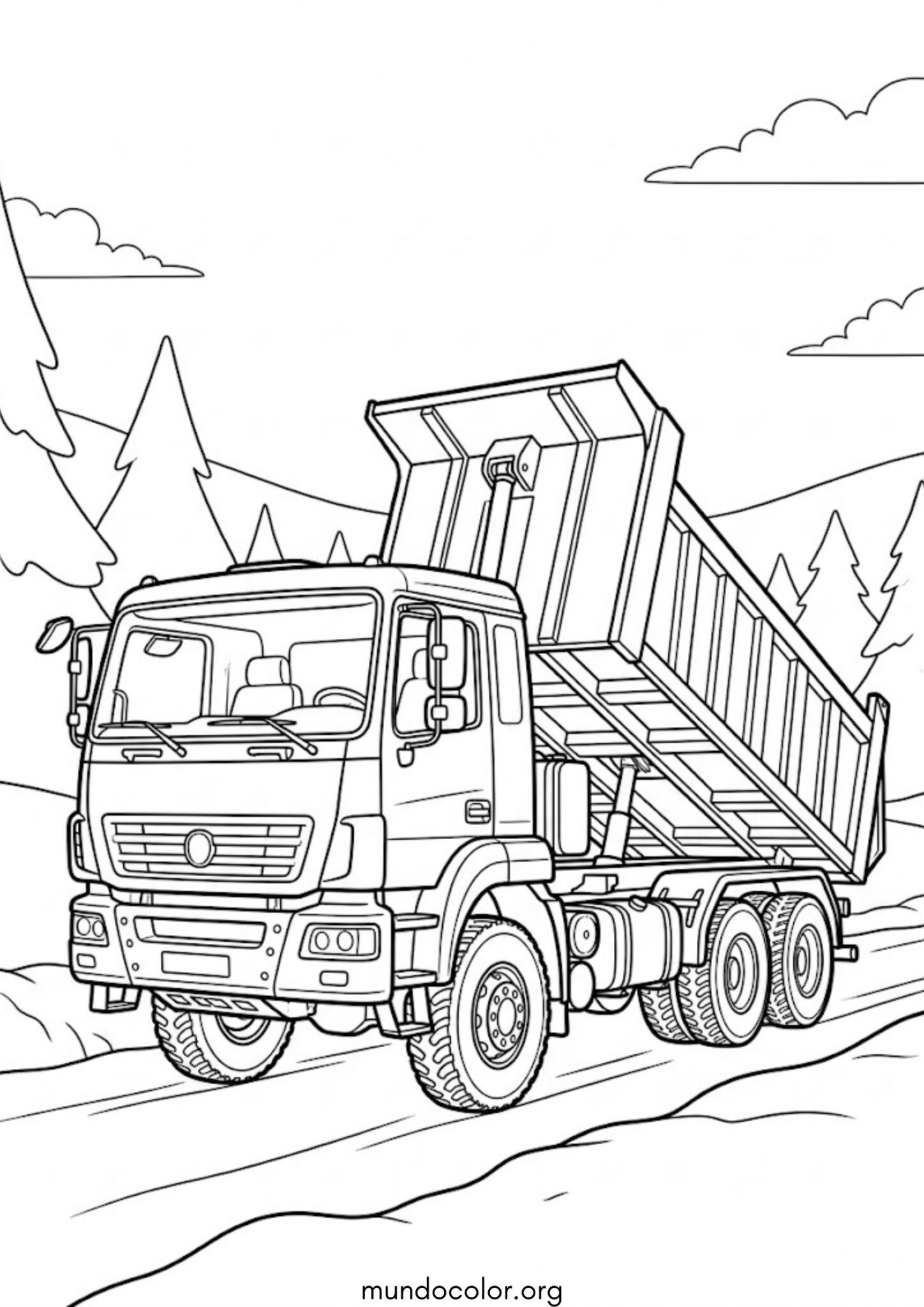 Dibujo de Camión volcador para colorear