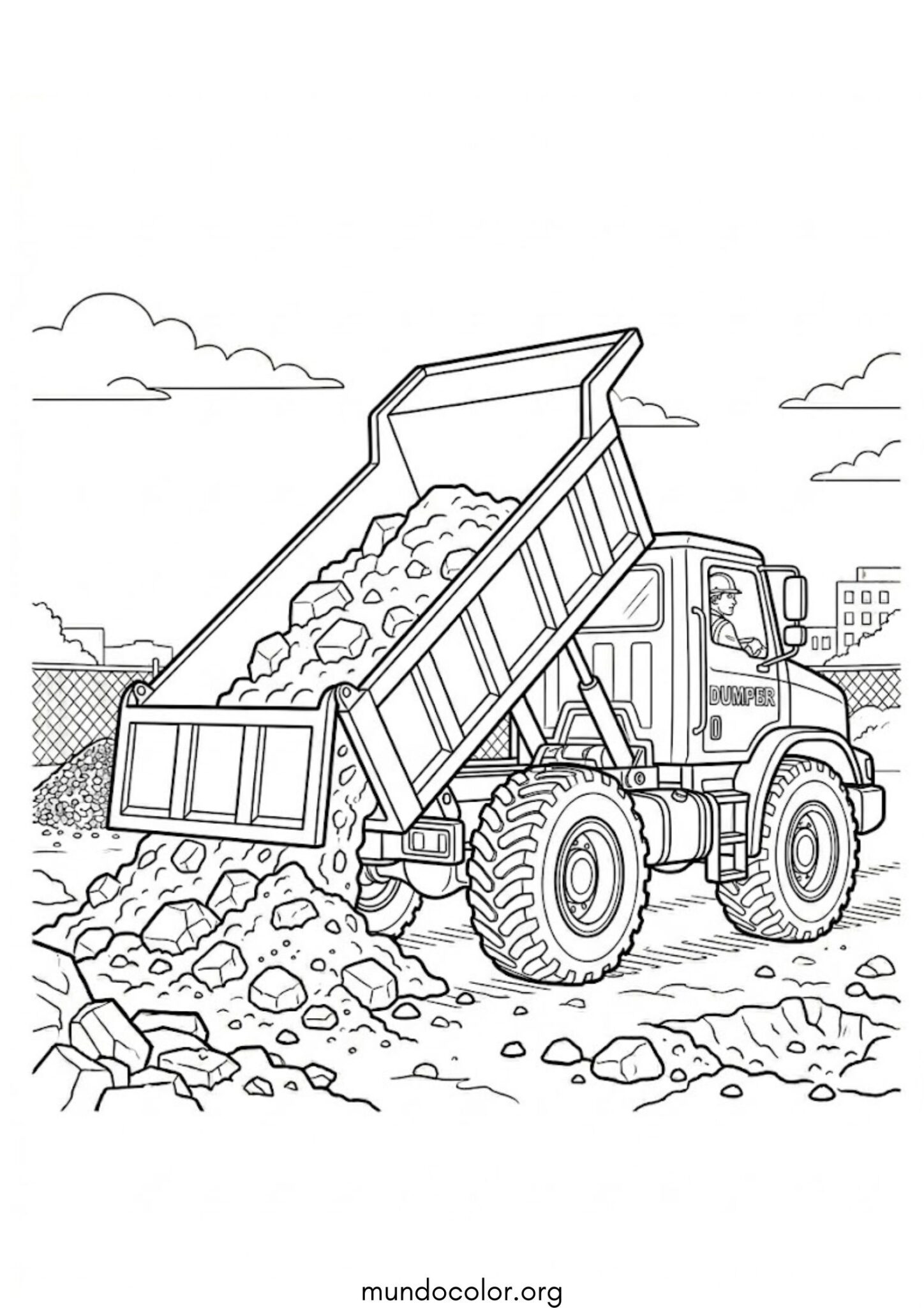 Dibujo de Camión volquete para colorear