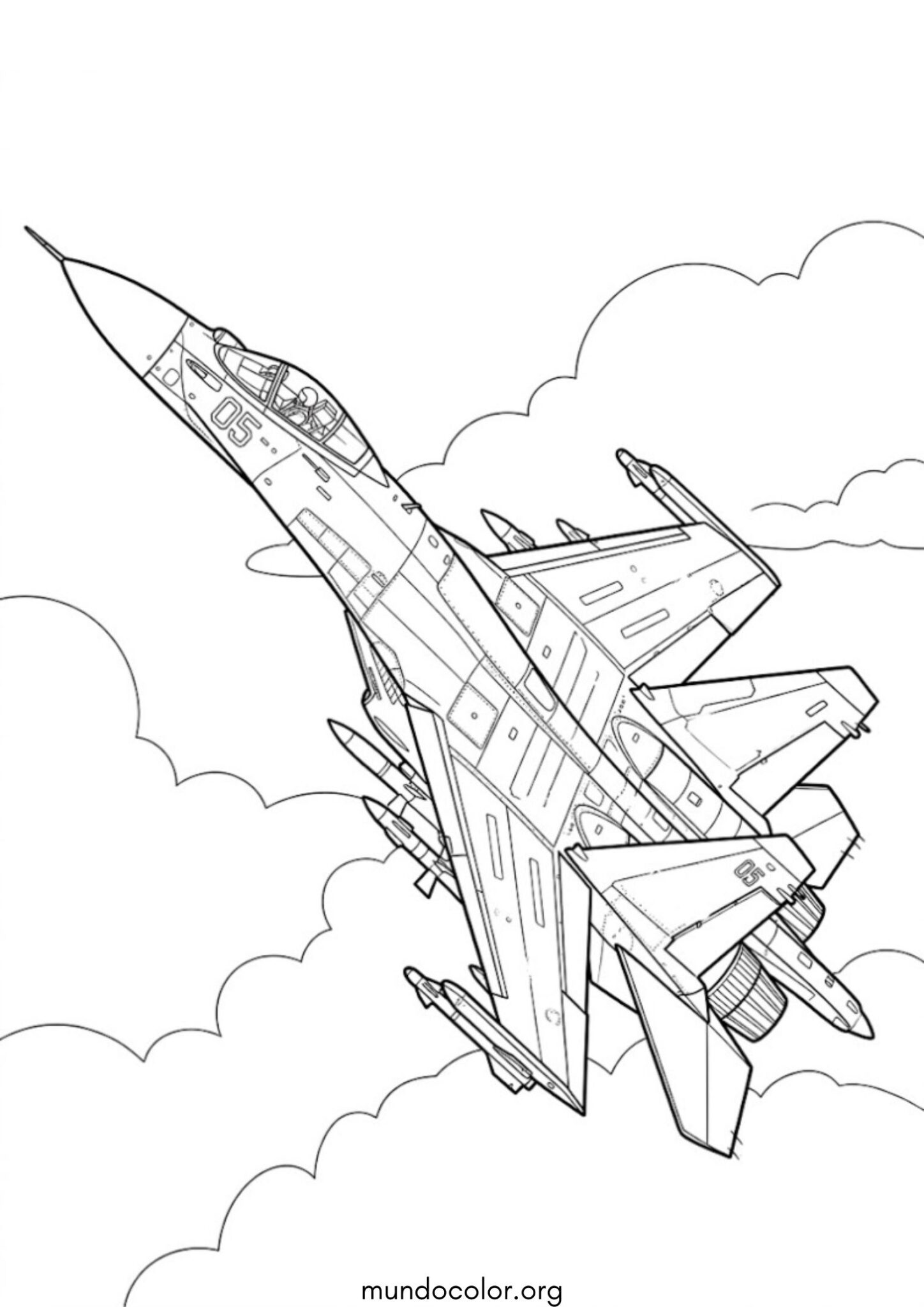 Dibujo de Caza de combate para colorear