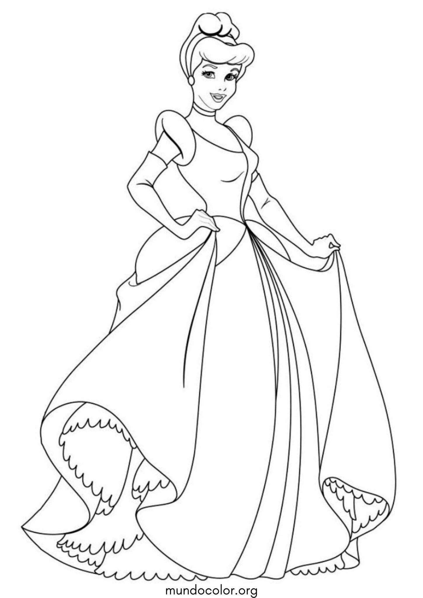 Dibujo de Cenicienta en el baile para colorear