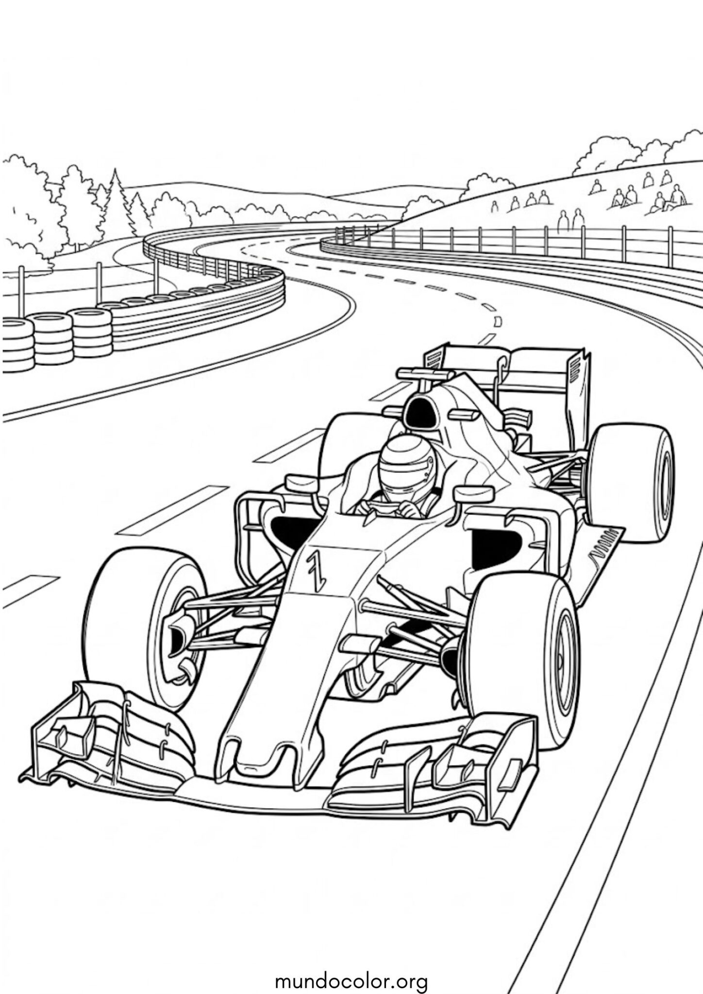 Dibujo de Coche de Fórmula 1 para colorear