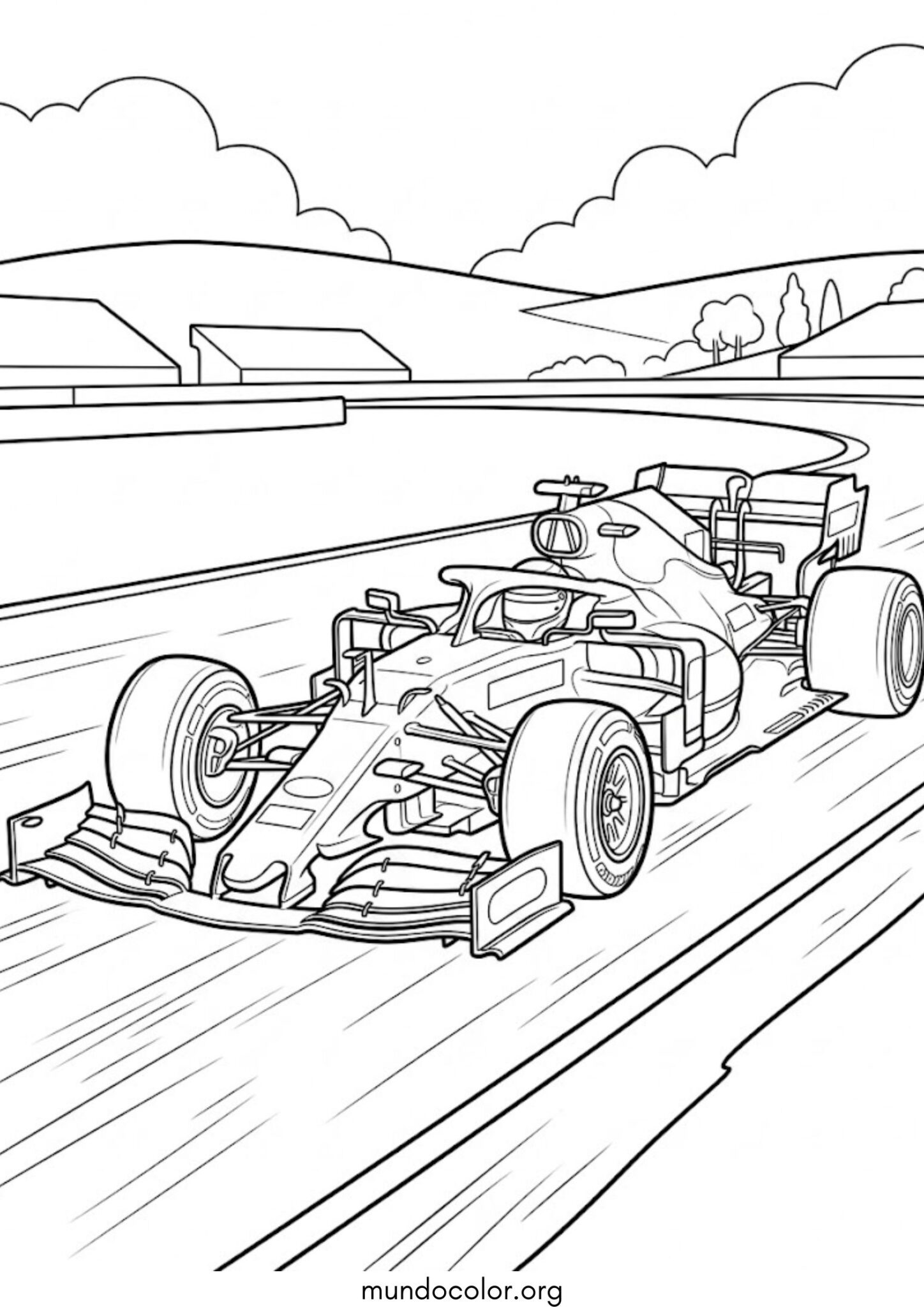 Dibujo de Coche de carreras para colorear