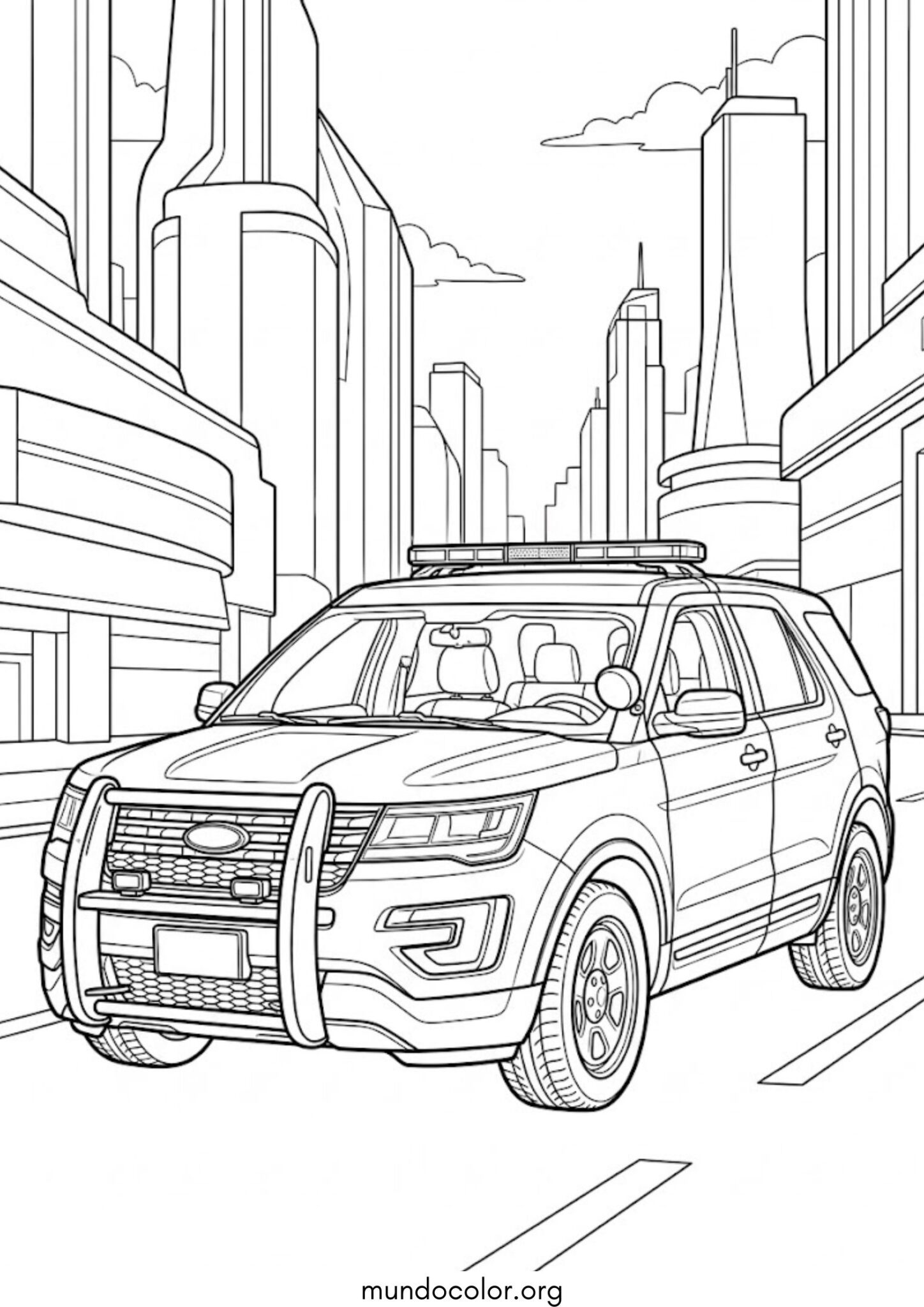 Dibujo de Coche de policía para colorear
