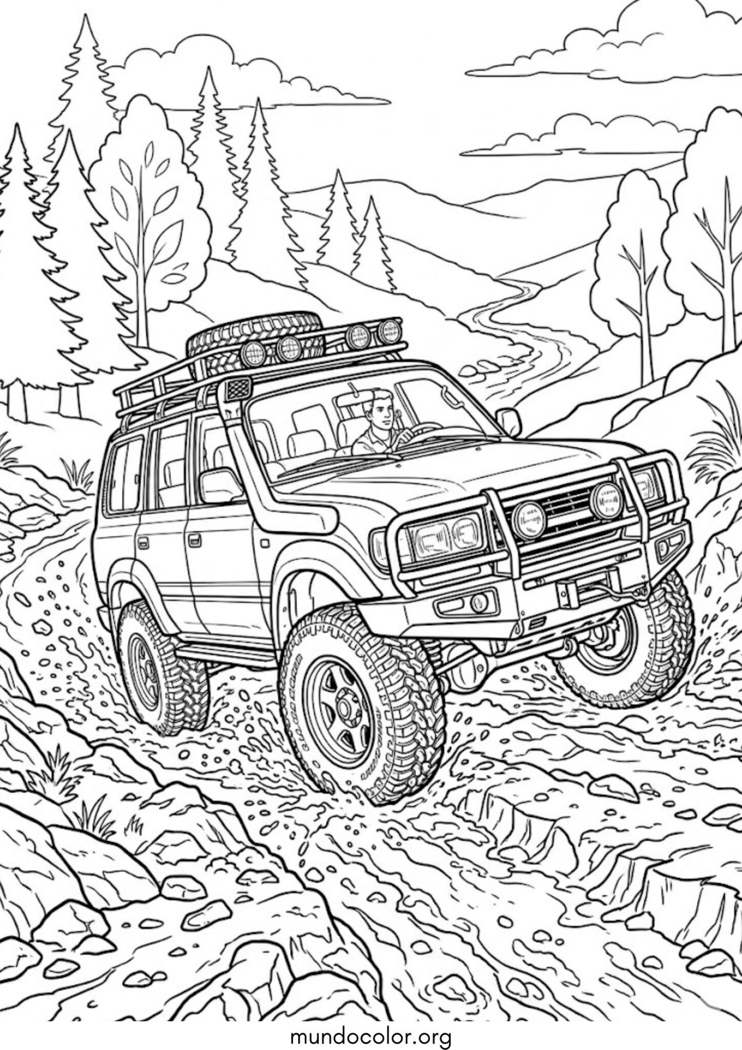 Dibujo de Coche todoterreno para colorear