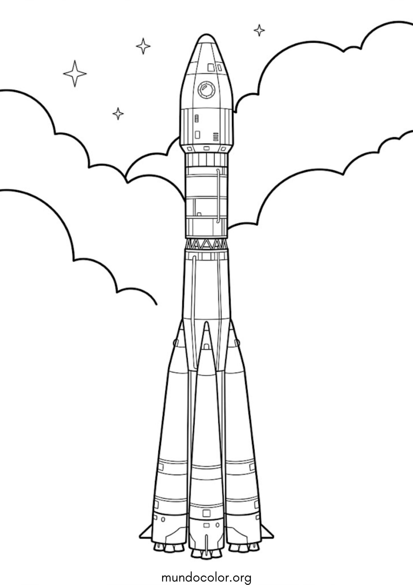 Dibujo de Cohete espacial para colorear