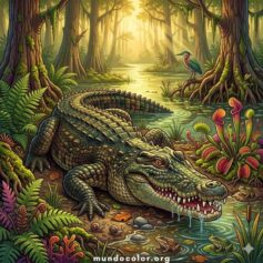 Dibujos de Cocodrilos para Colorear 🐊 Gratis en PDF e Imprimir en A4