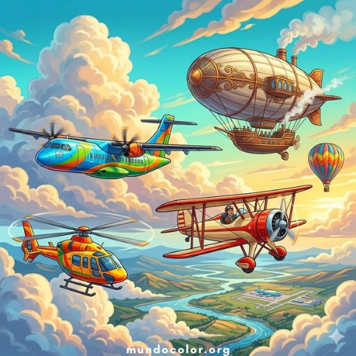Розмальовки Transporte aéreo ✈️🚁