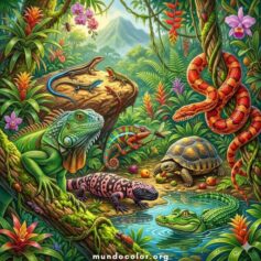 Dibujos de reptiles 🐊🐢🐍 para colorear gratis en PDF y A4