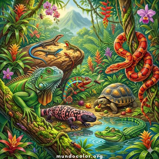 Розмальовки Reptiles 🐊🐢🐍