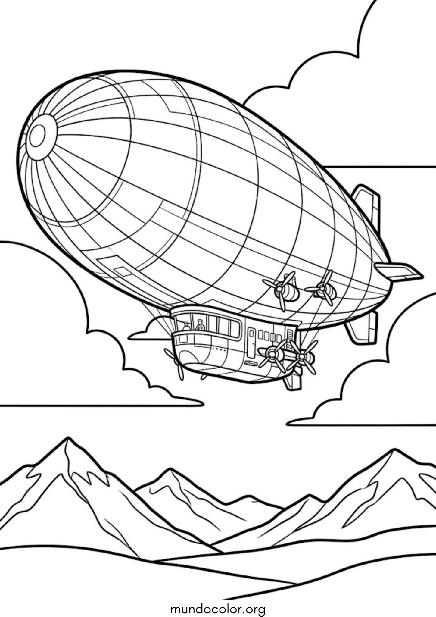 Dibujo de Dirigible para colorear