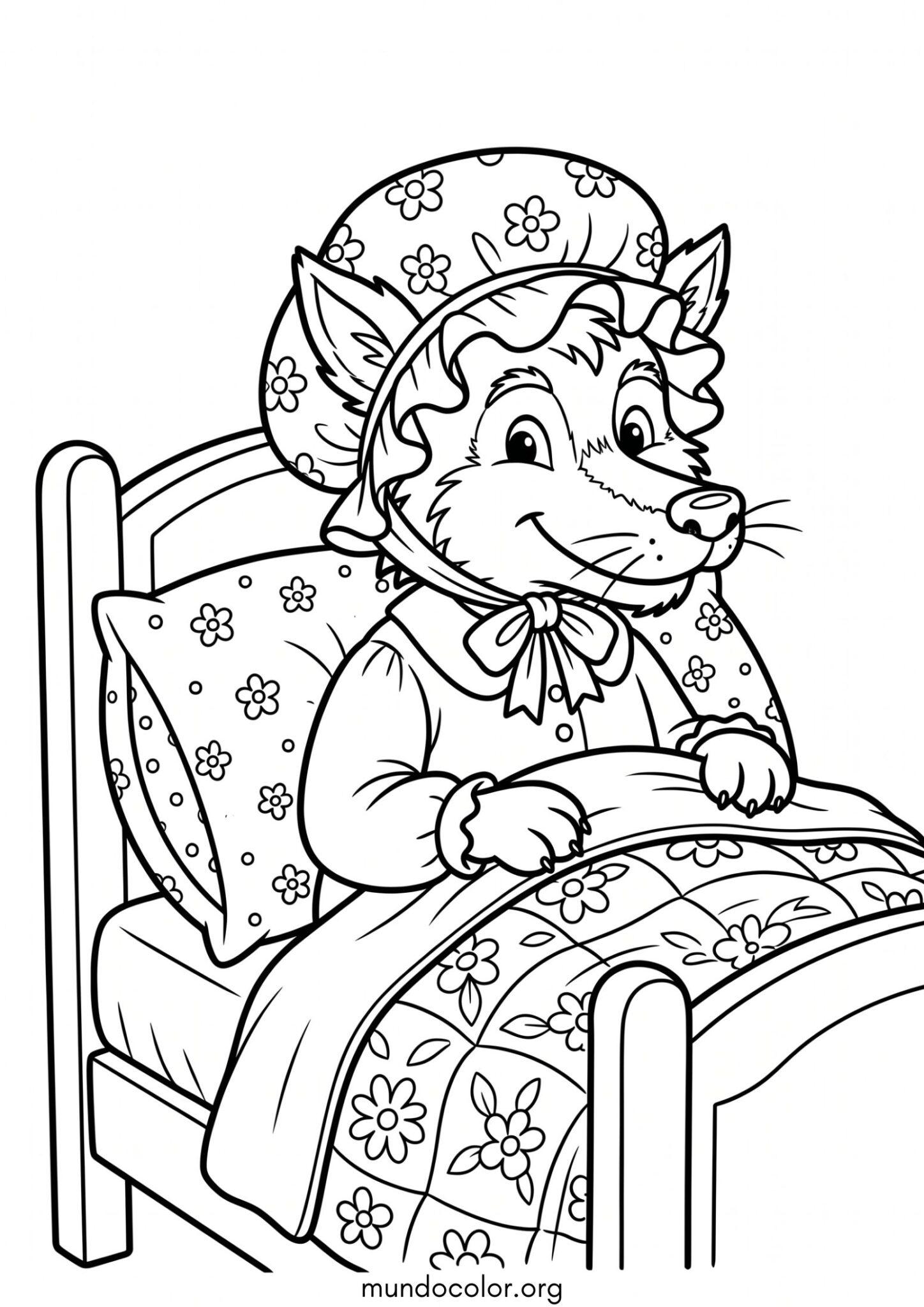 Dibujo de El lobo feroz de Caperucita Roja para colorear