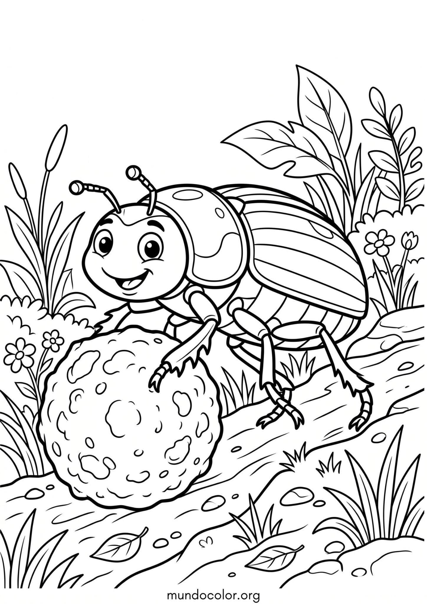 Dibujo de Escarabajo pelotero para colorear