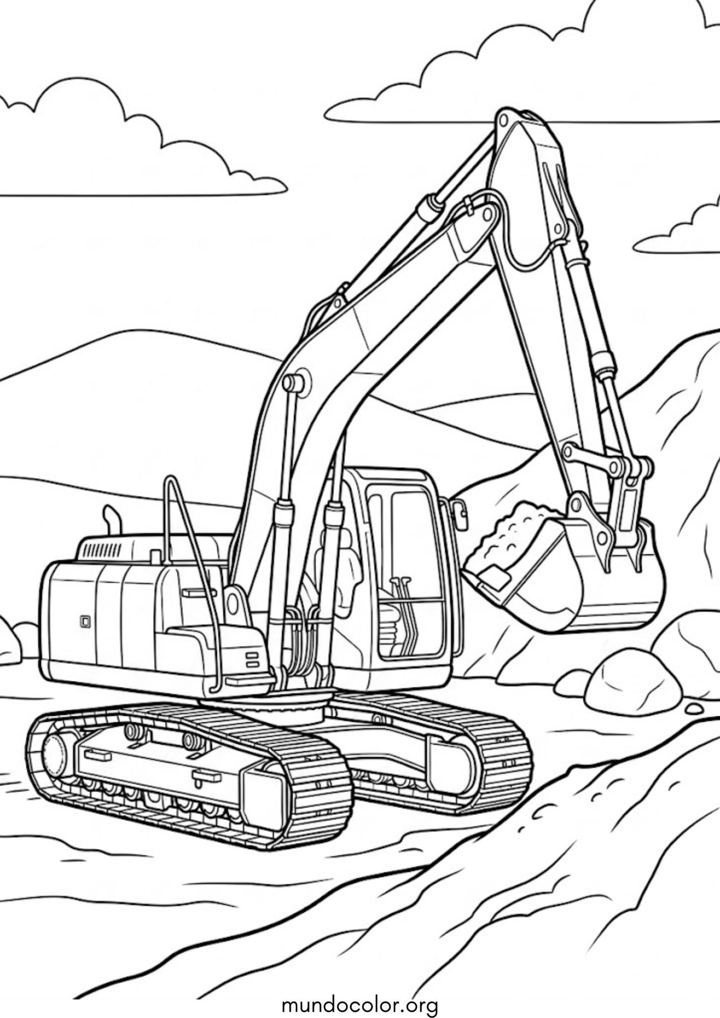 Dibujo de Excavadora para colorear