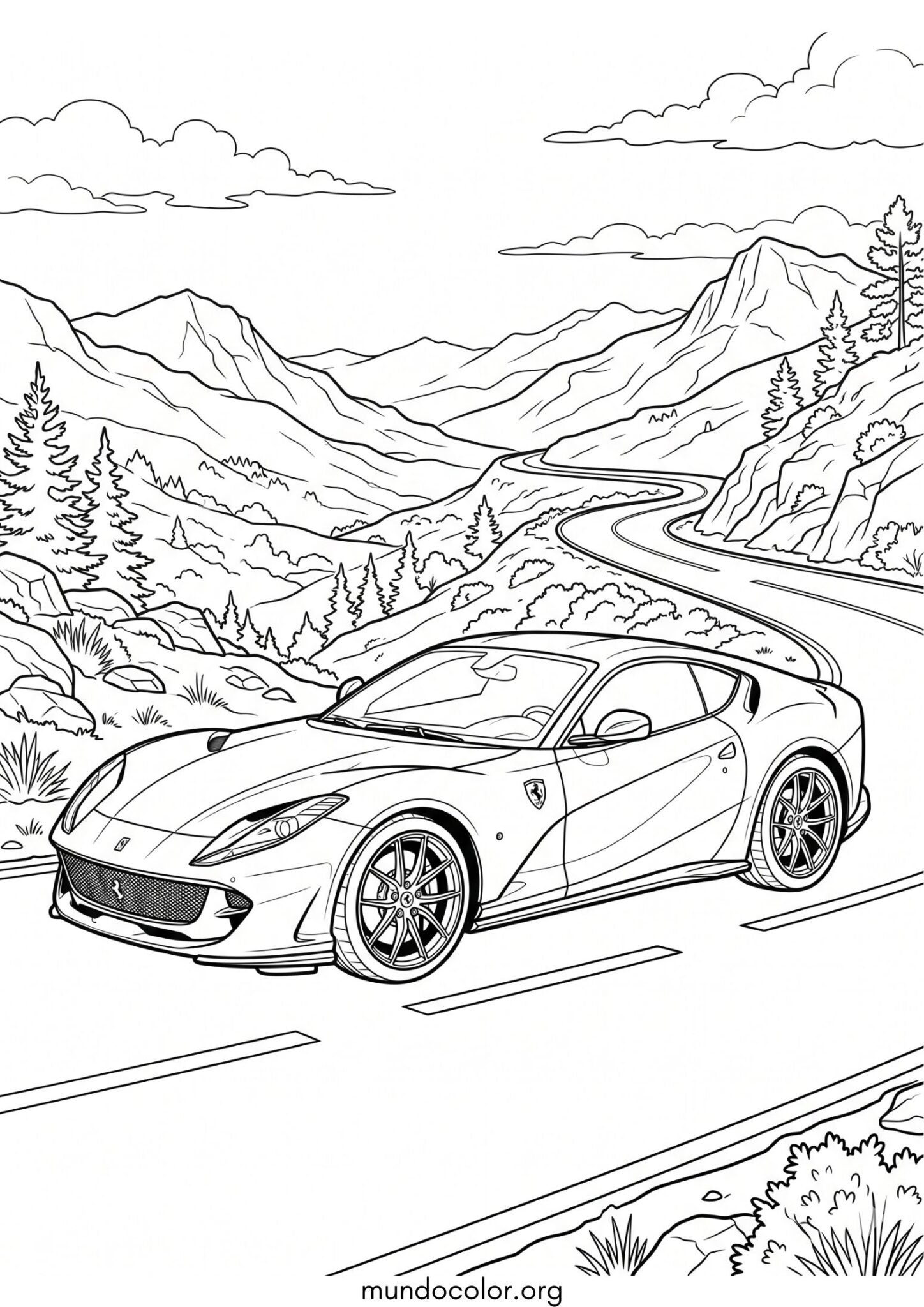 Dibujo de Ferrari para colorear