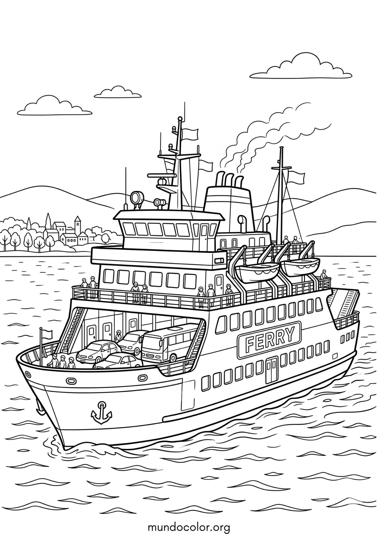 Dibujo de Ferry para imprimir Dibujo de Ferry para colorear