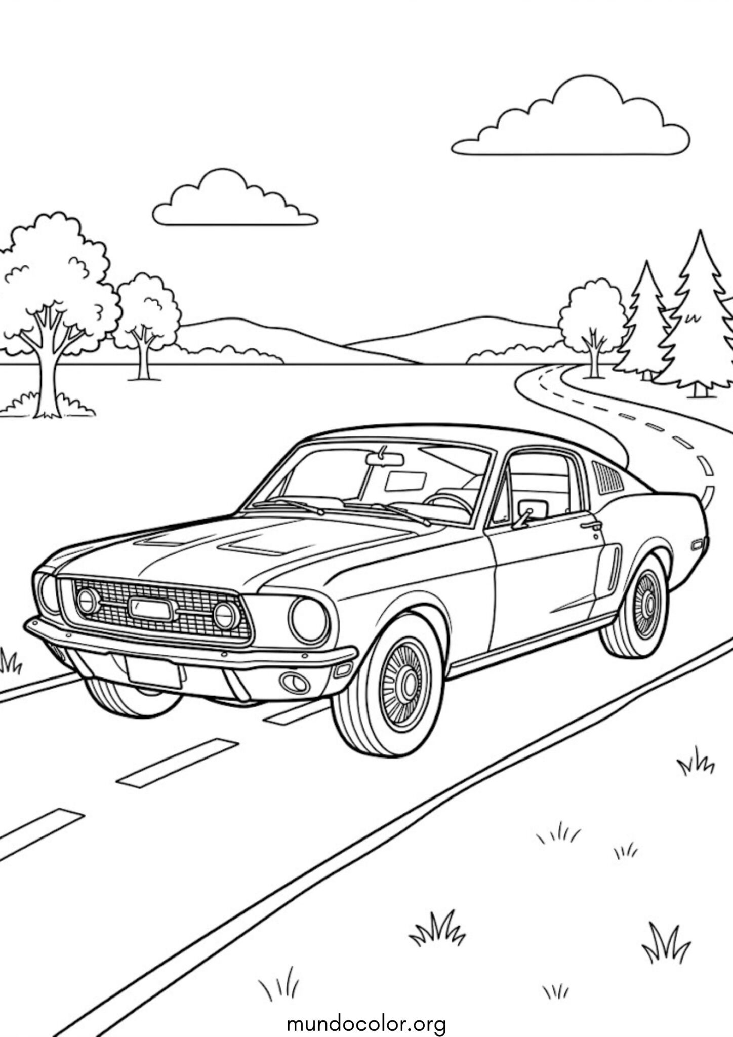 Dibujo de Ford Mustang para colorear