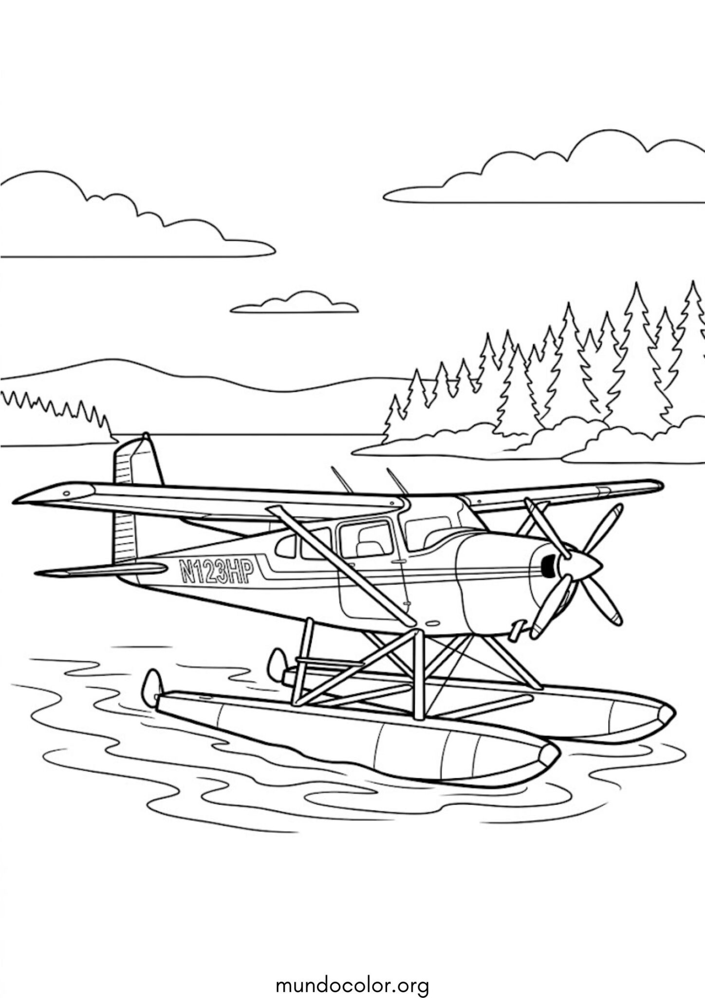 Dibujo de Hidroavión para colorear