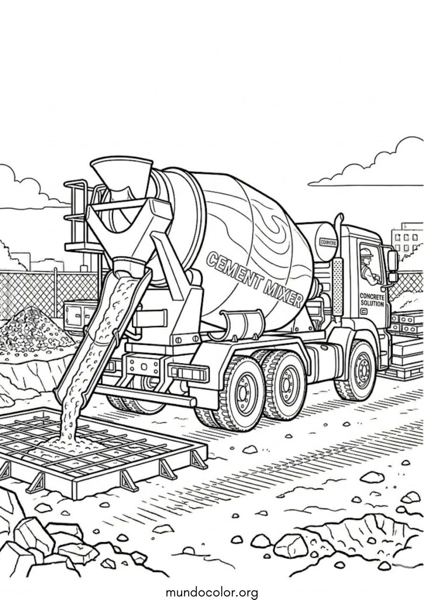 Dibujo de Hormigonera para colorear