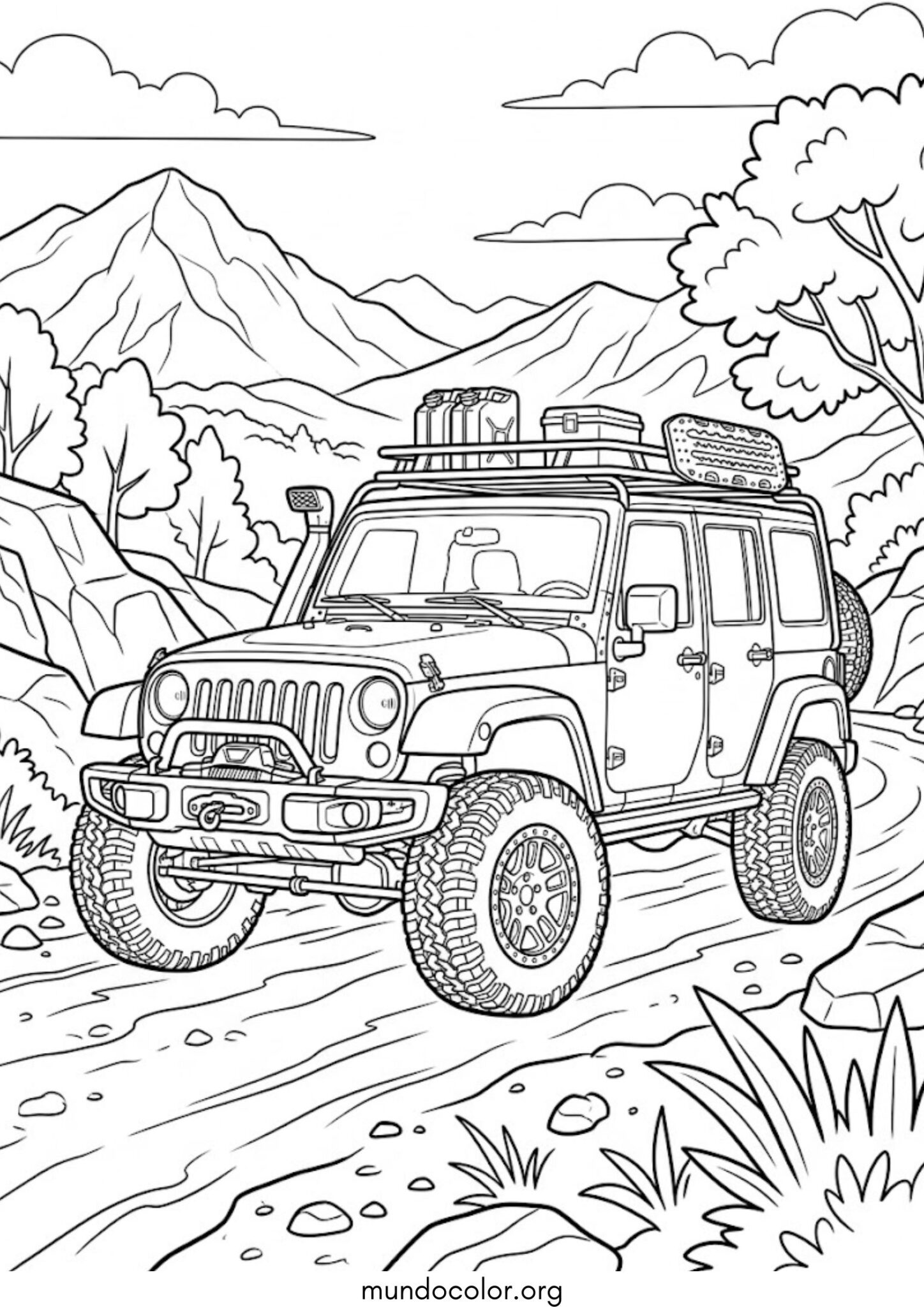 Dibujo de Jeep militar para colorear