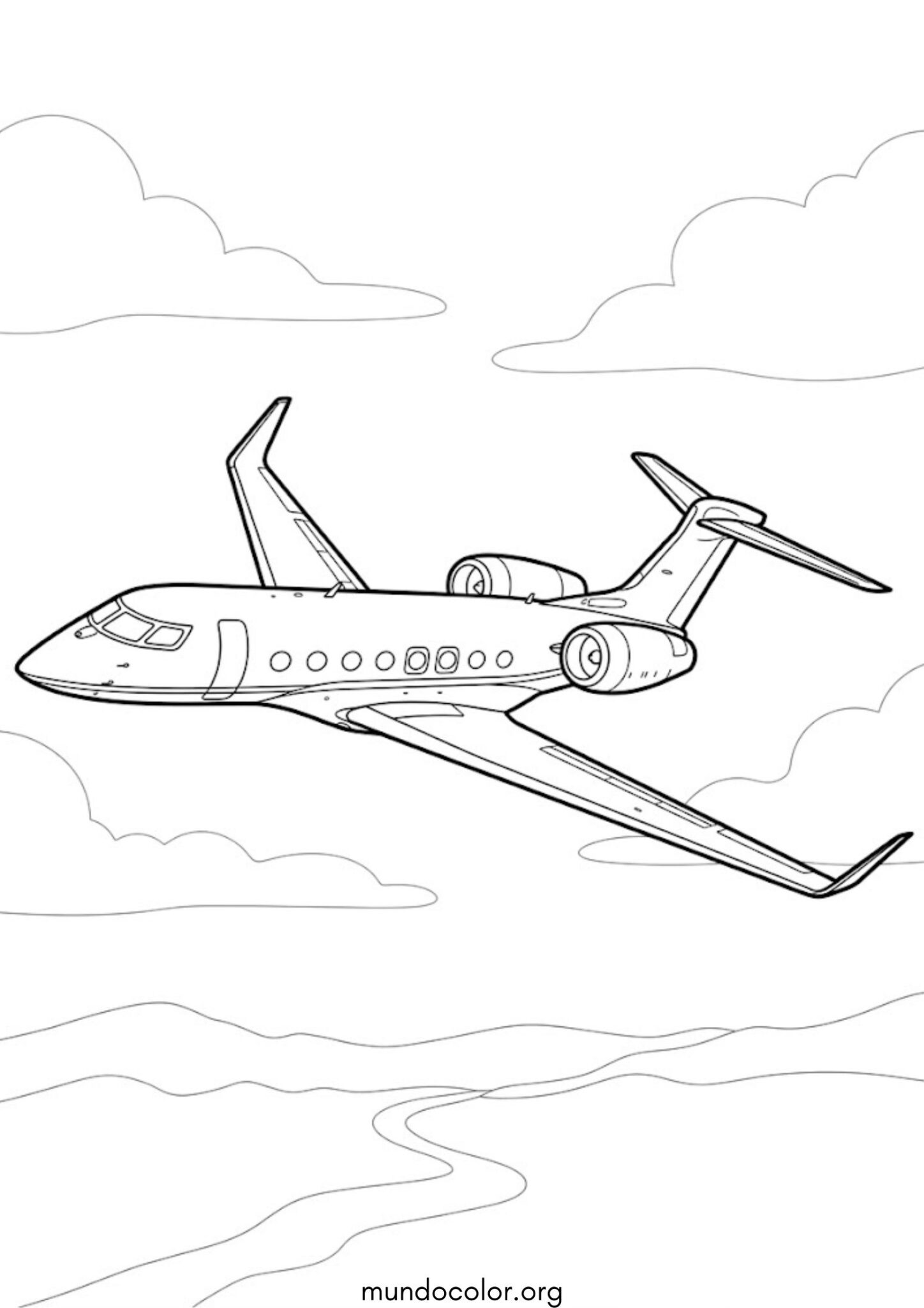Dibujo de Jet privado para colorear