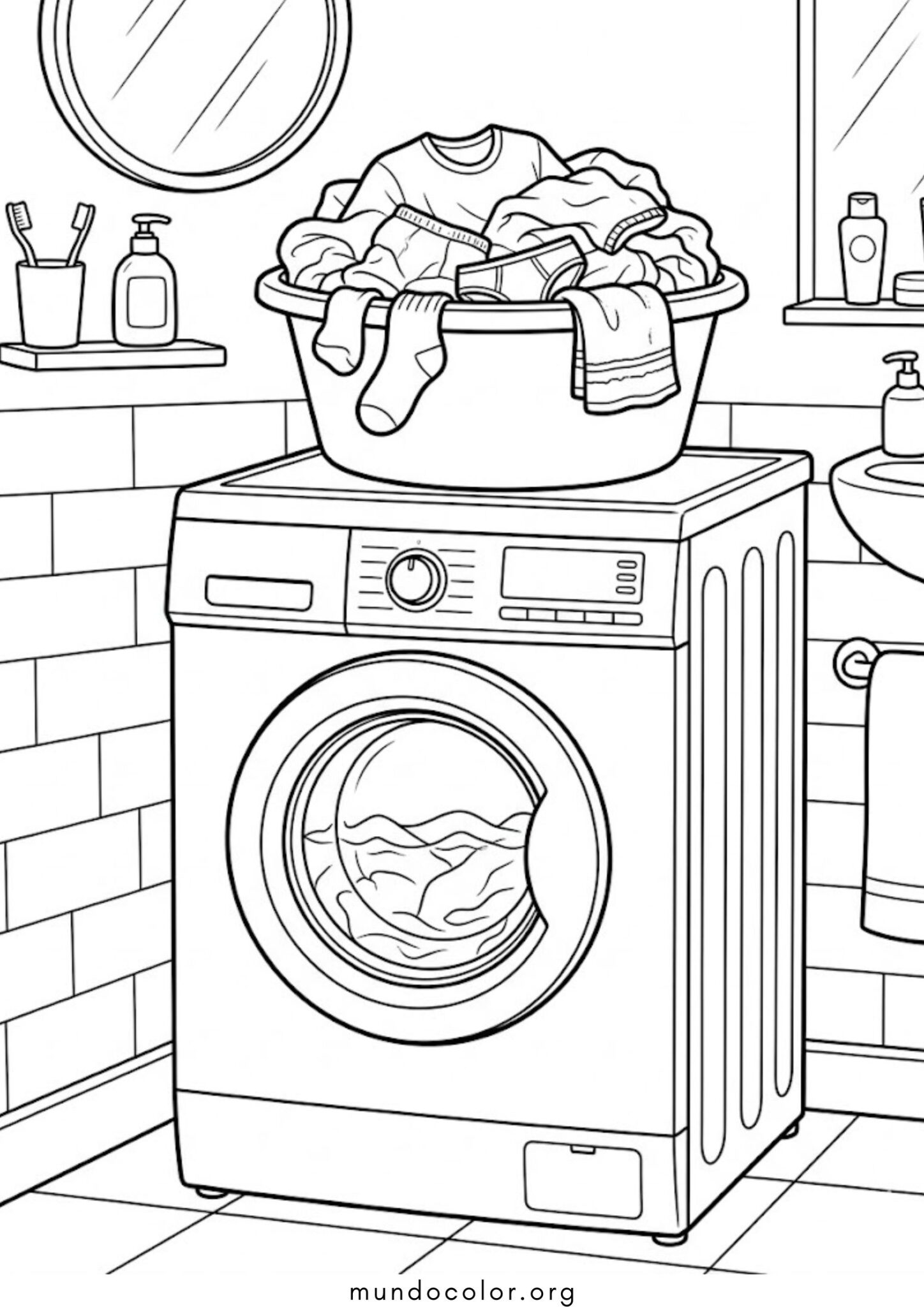 Dibujo de Lavadora para colorear