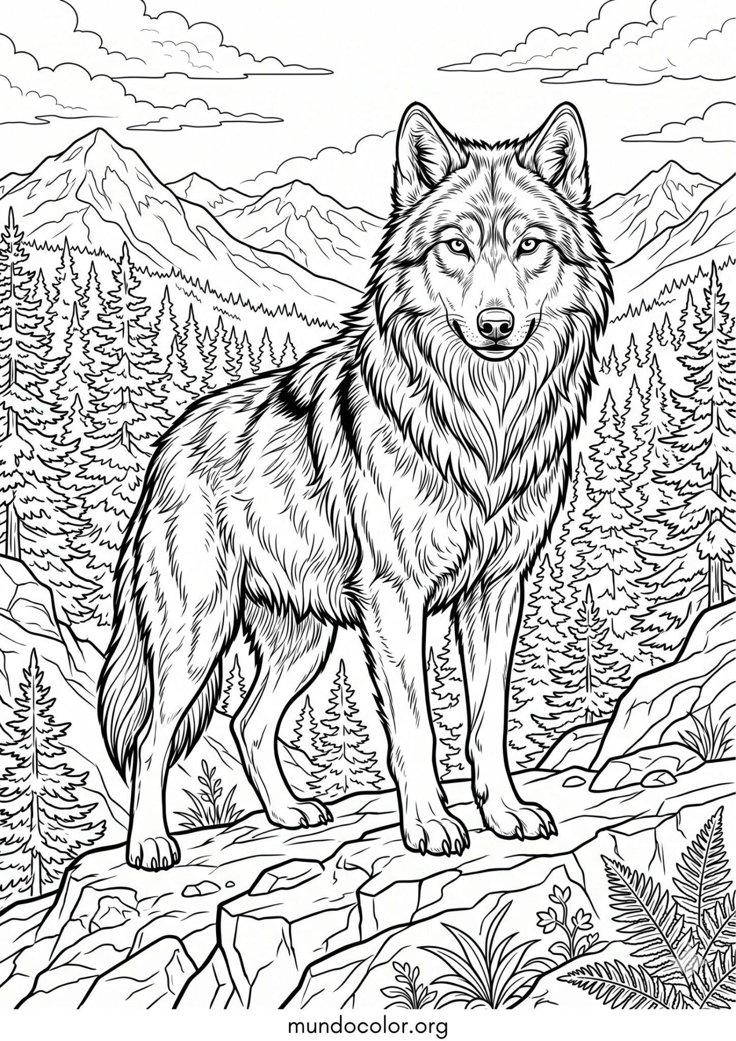 Dibujo de Lobo alfa para imprimir Dibujo de Lobo alfa para colorear