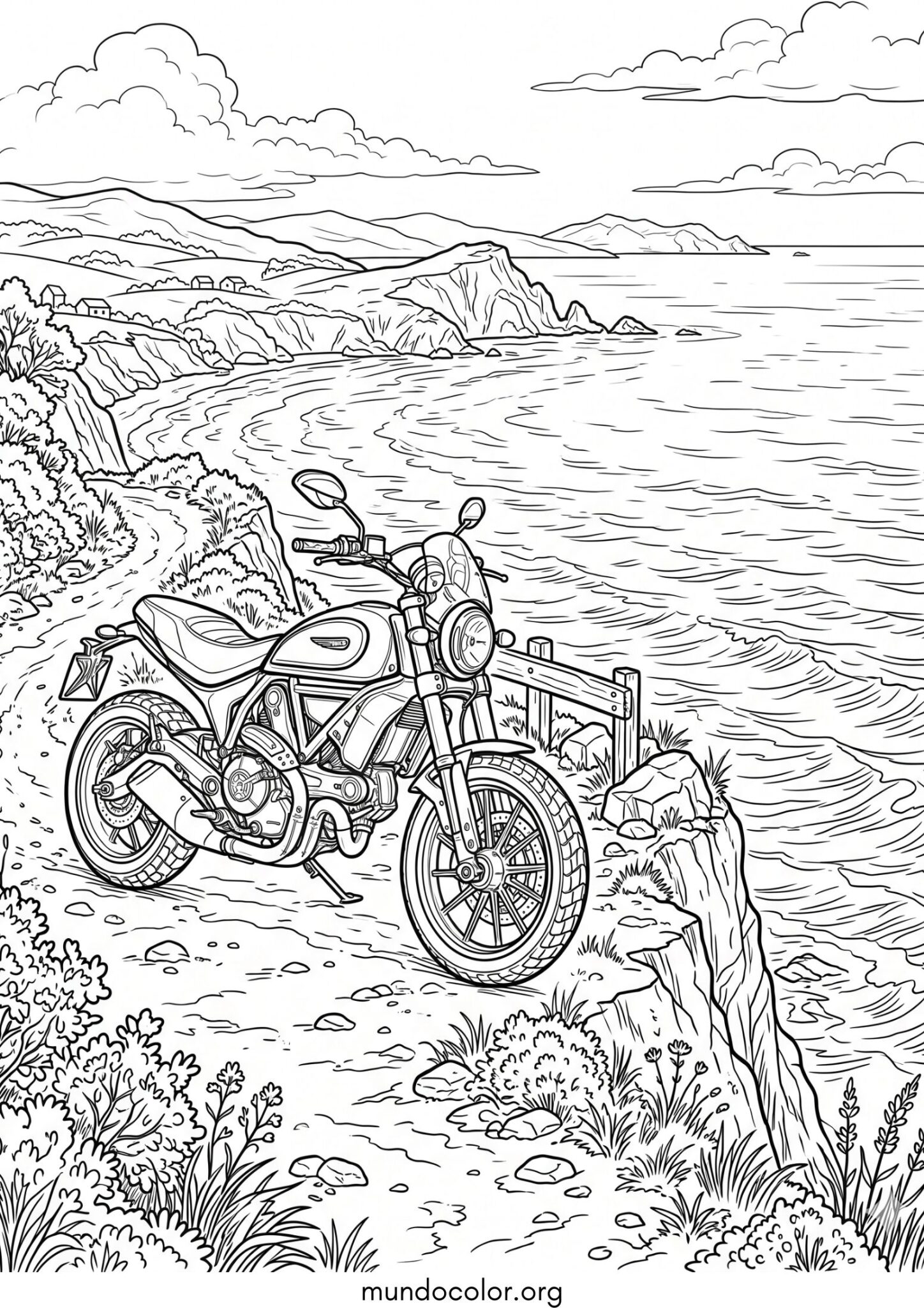 Dibujo de Moto Ducati para colorear