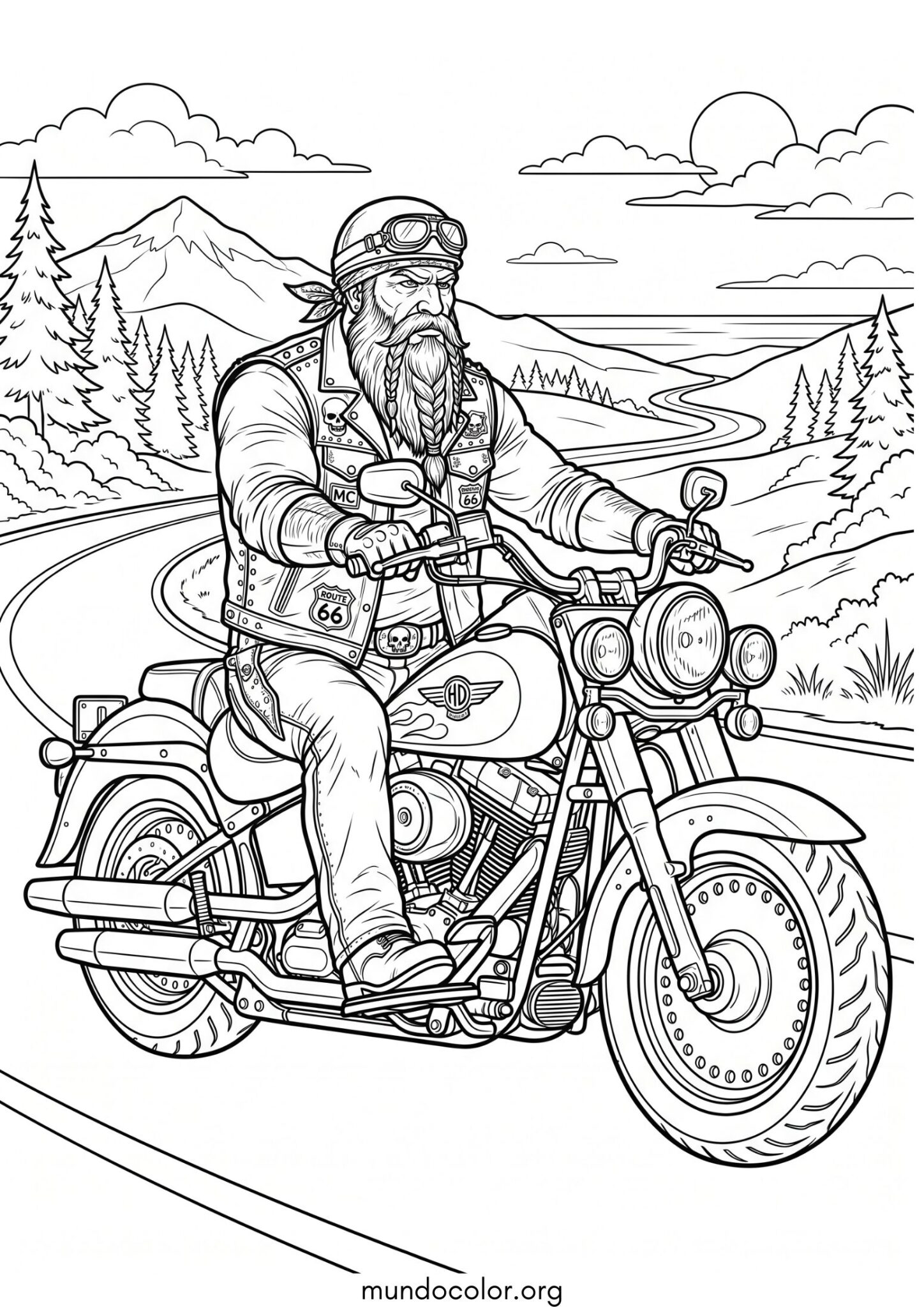 Dibujo de Moto Harley Davidson para colorear