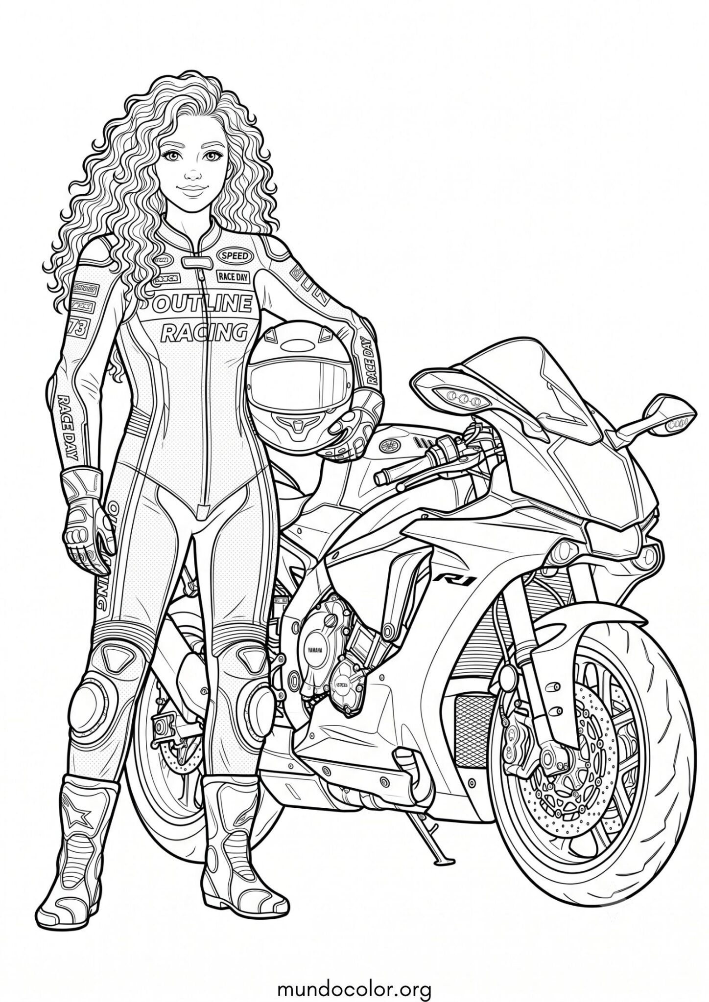 Dibujo de Moto Yamaha para colorear