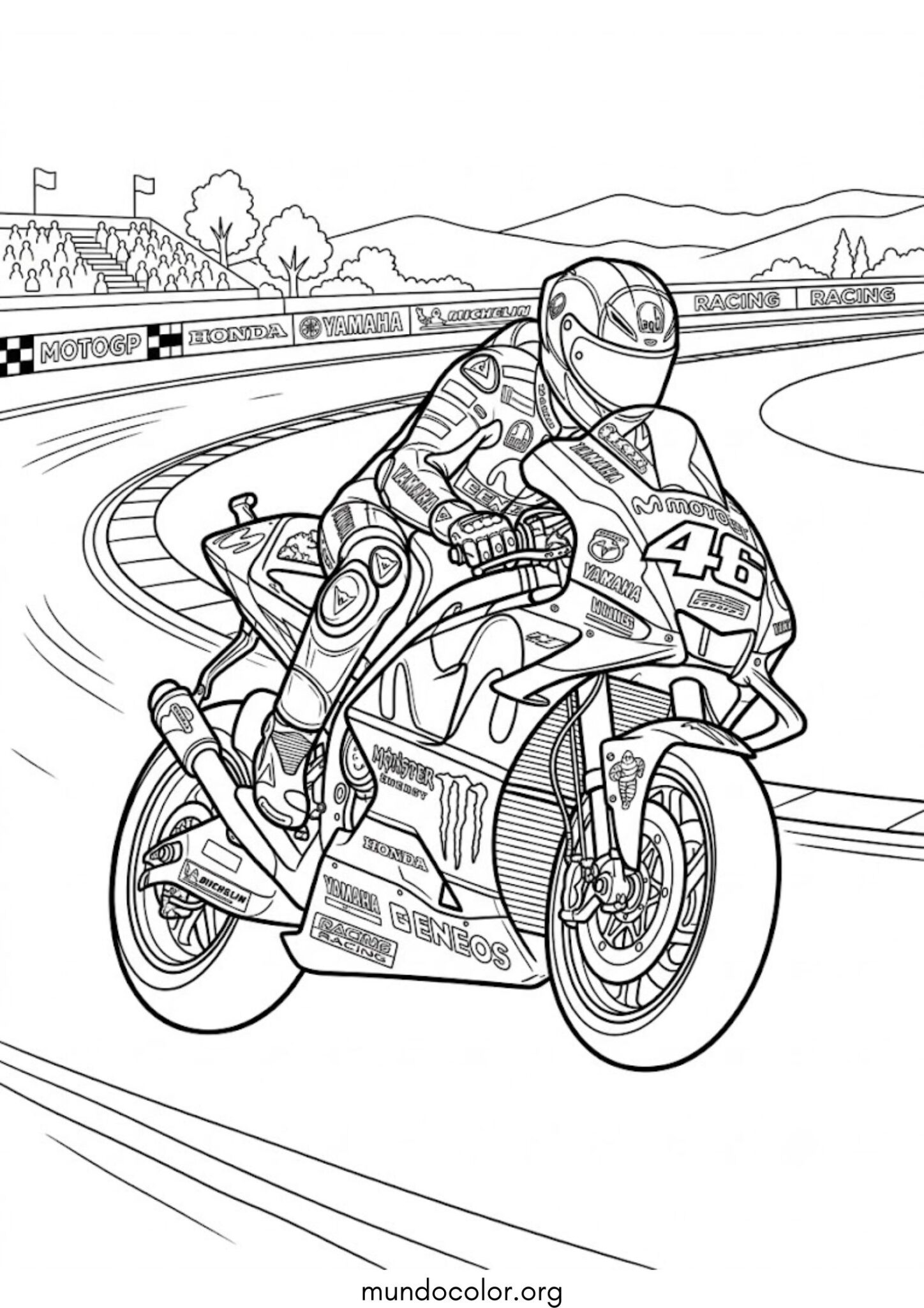 Dibujo de Moto de MotoGP para colorear