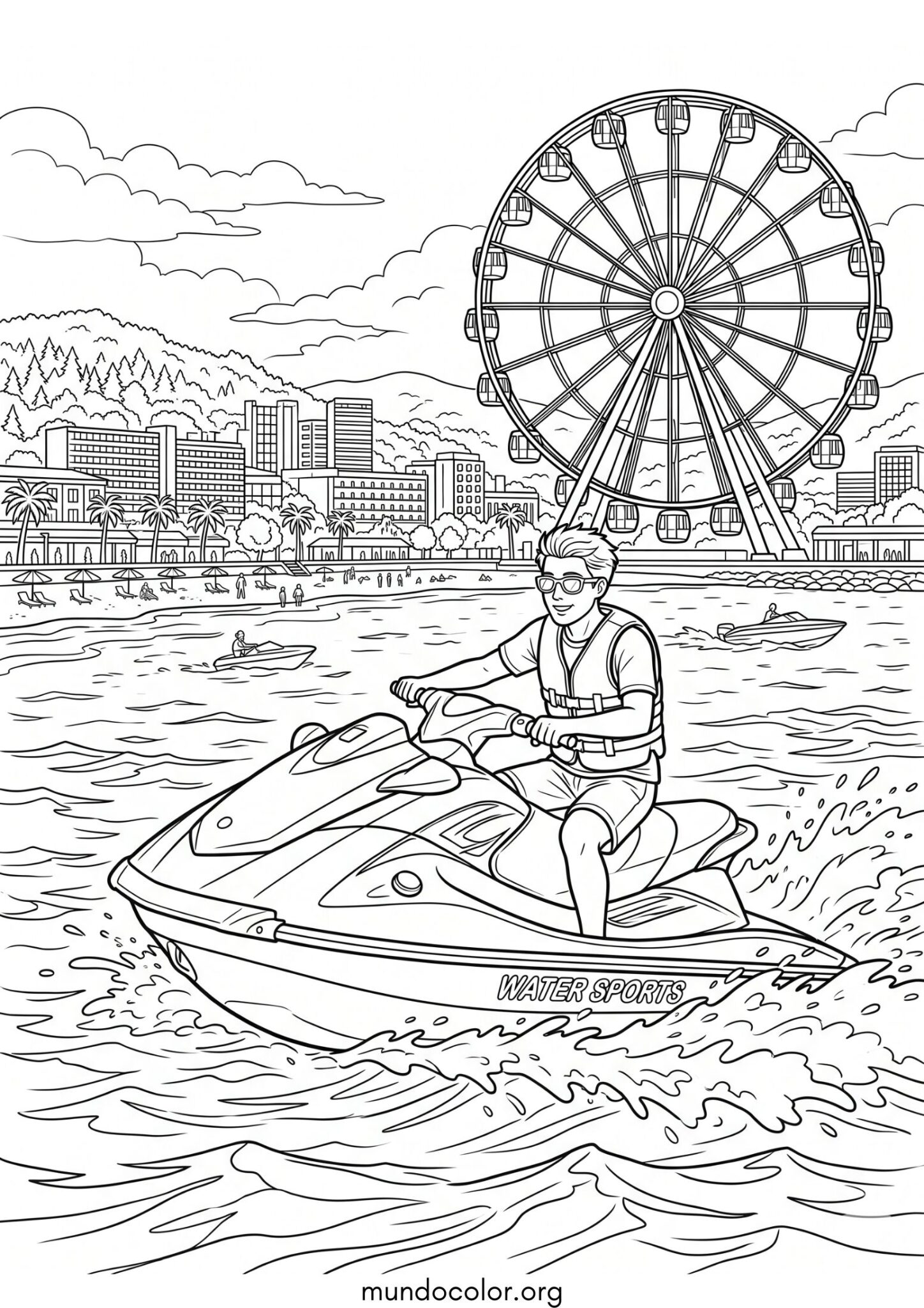 Dibujo de Moto de agua para colorear
