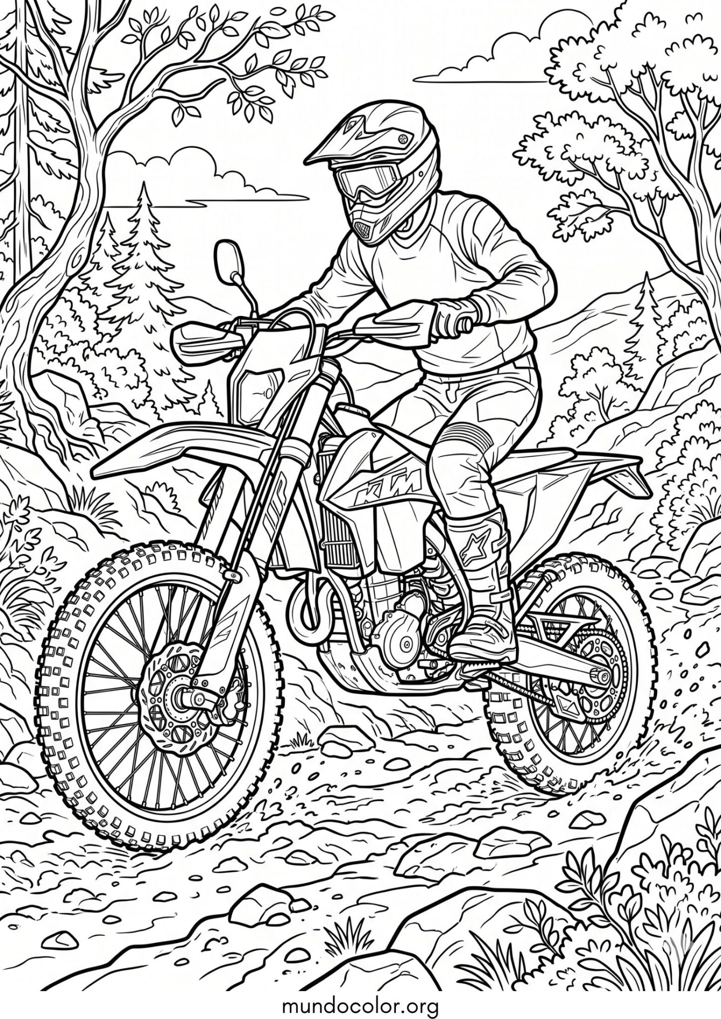 Dibujo de Moto de enduro para colorear