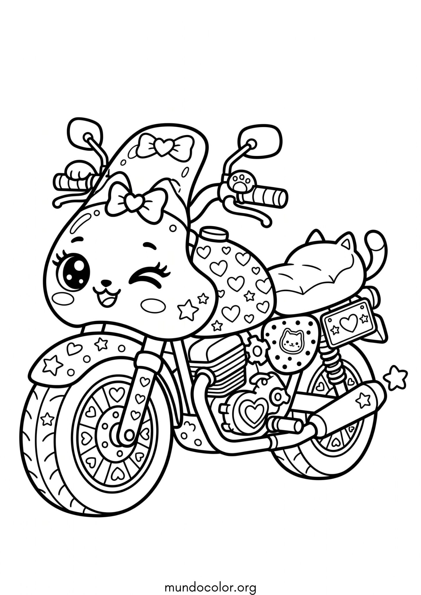 Dibujo de Moto kawaii para colorear
