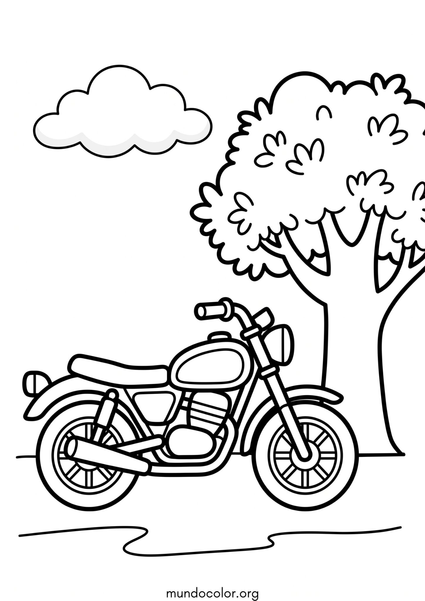 Dibujo de Moto para niños pequeños para colorear