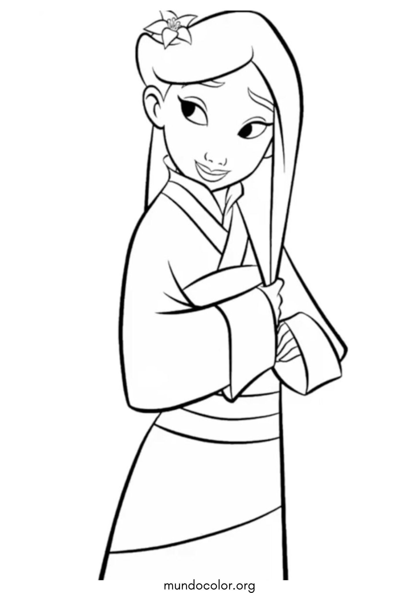 Dibujo de Mulan para colorear