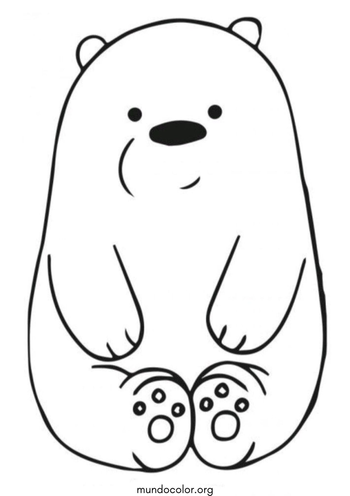 Dibujo de Osito lindo y fácil para bebés para colorear